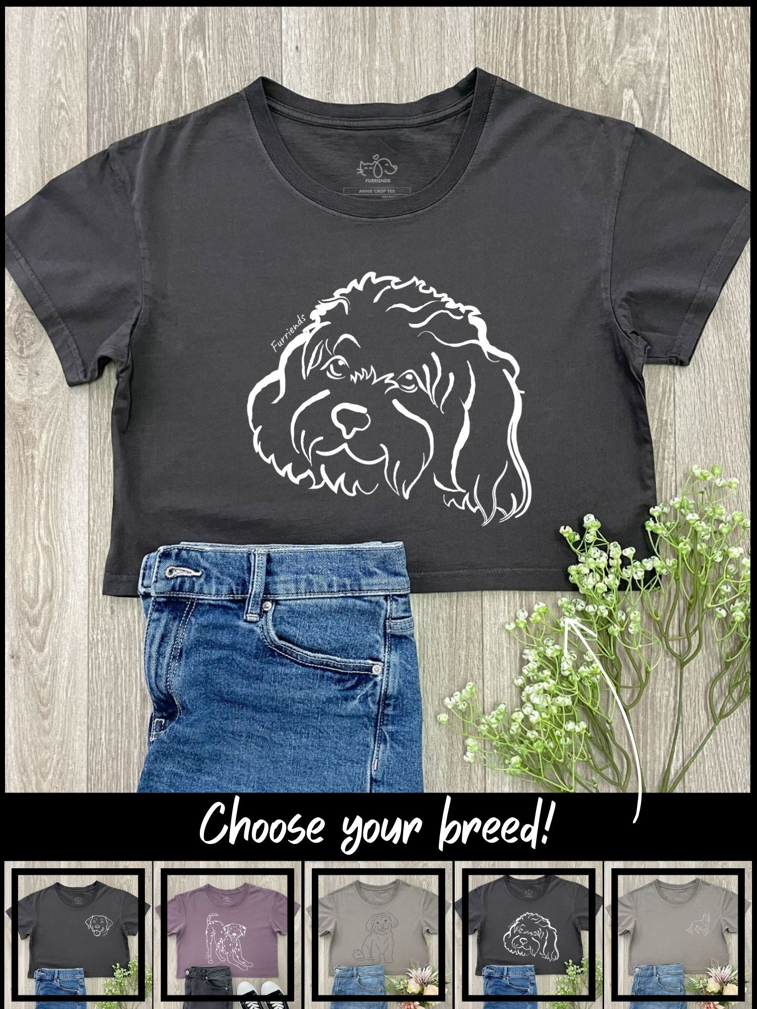 Dog Breed Annie Crop Tee (Customisable)