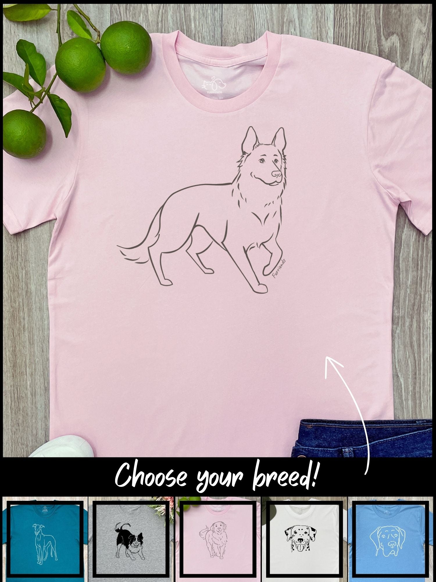 Dog Breed Essential Unisex Tee (Customisable)