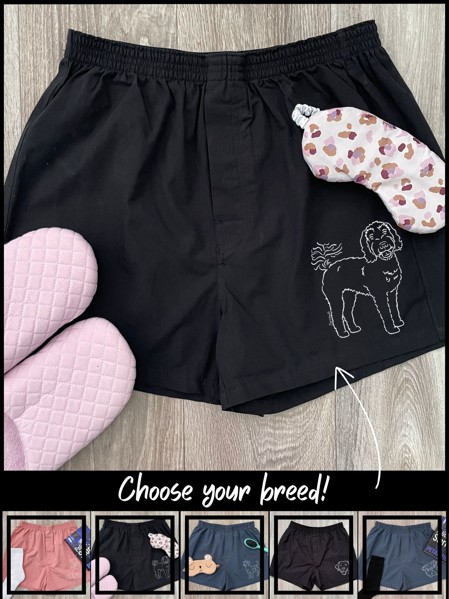 Dog Breed Finley Cotton Boxer Shorts (Customisable)