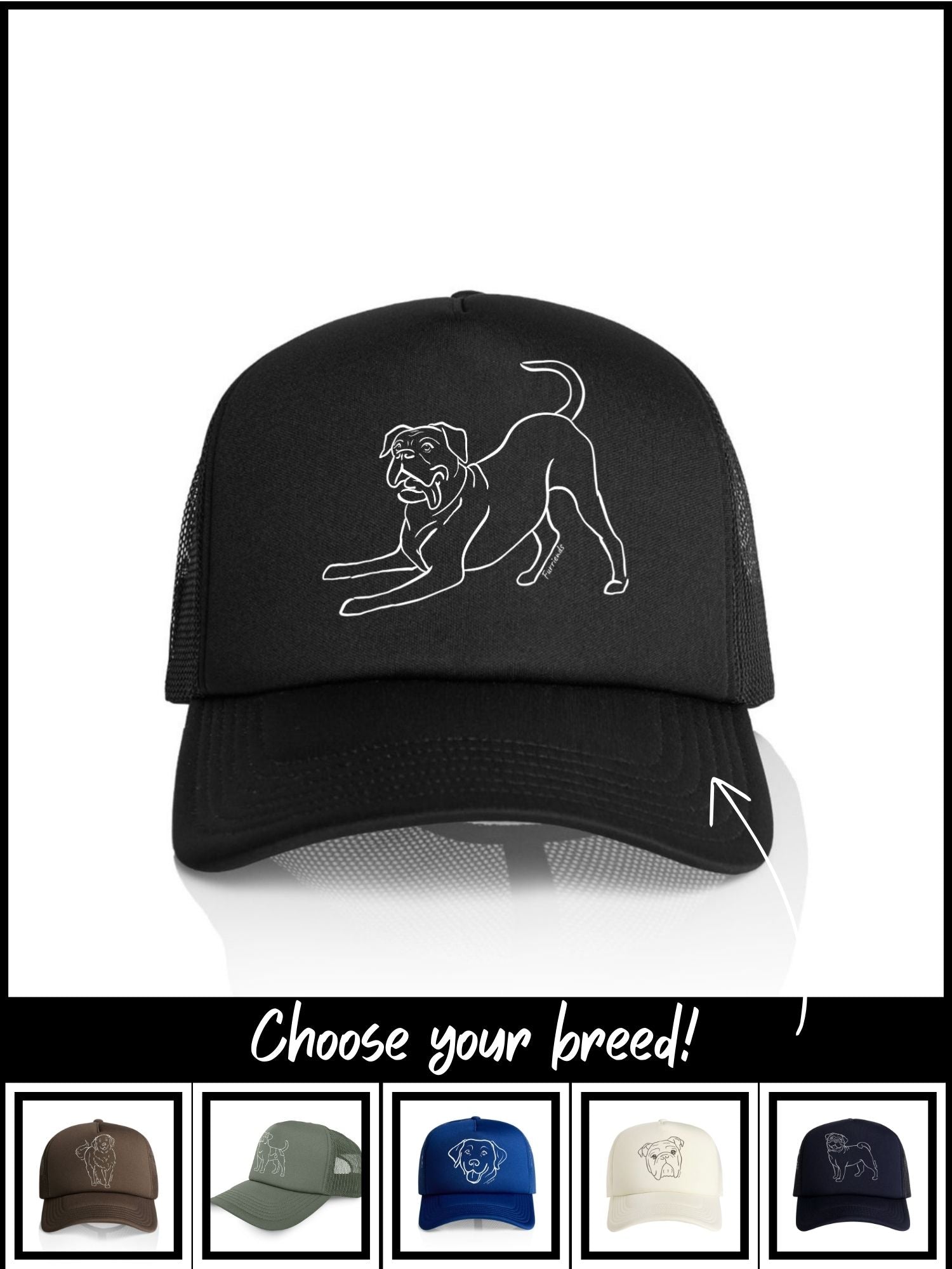 Dog Breed Foam Trucker Cap (Customisable)