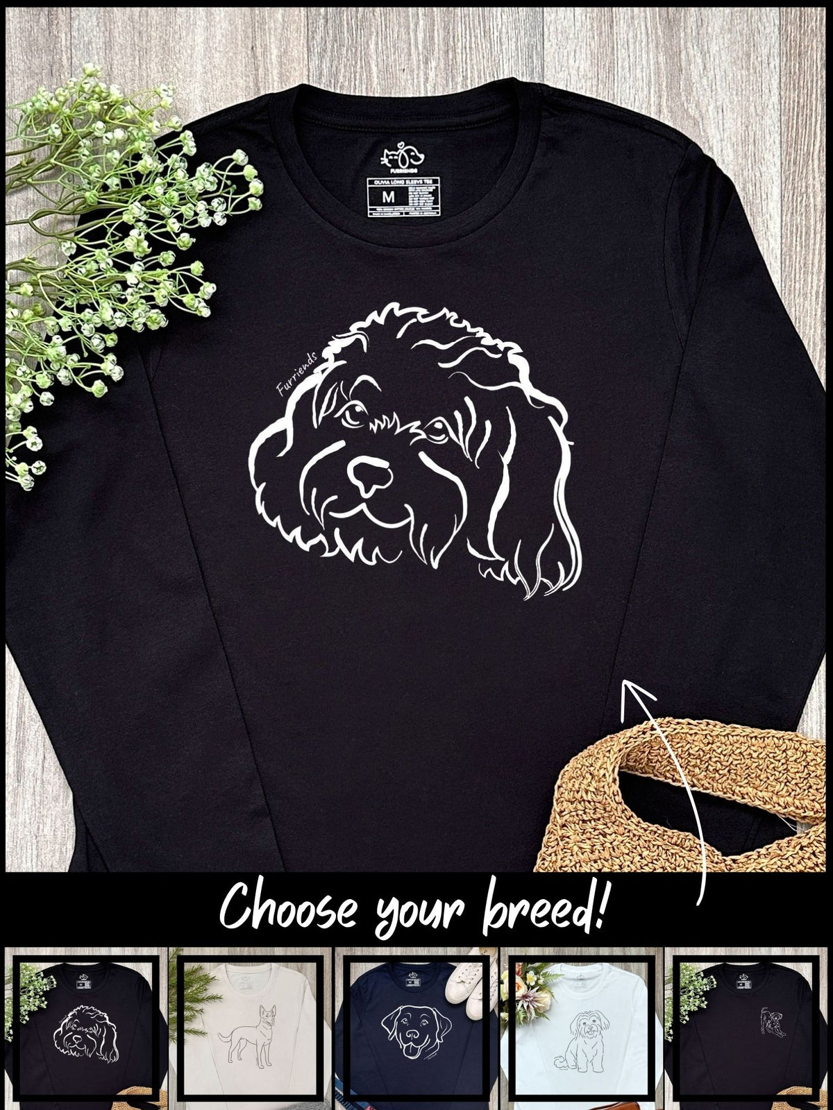 Dog Breed Olivia Long Sleeve Tee (Customisable)