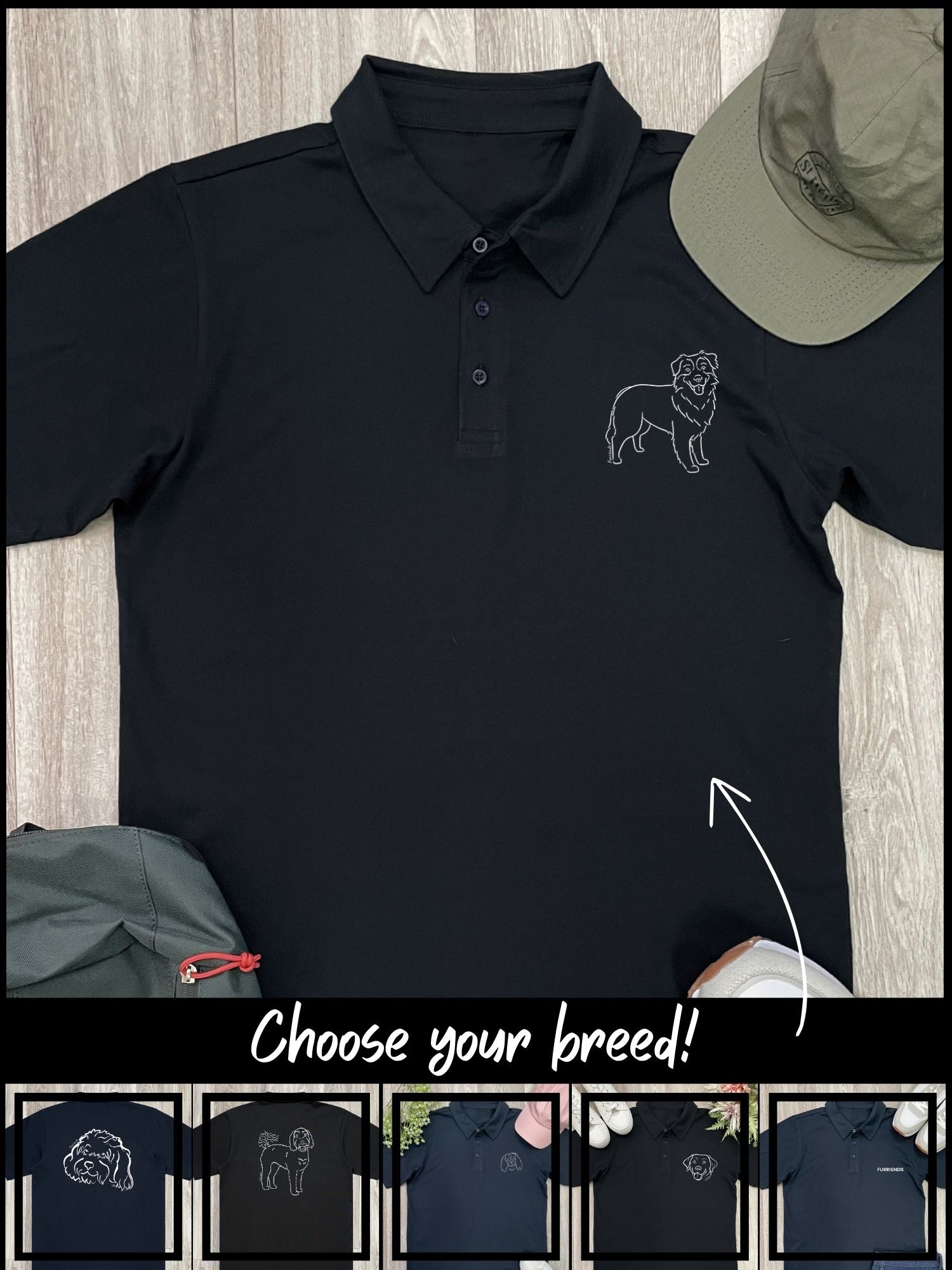 Dog Breed Unisex Polo Shirt (Customisable)