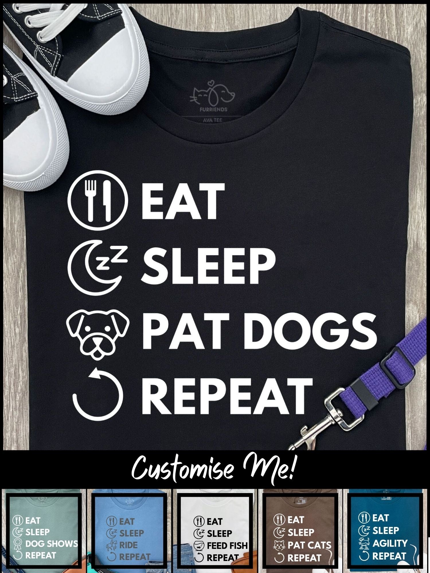 Eat. Sleep. Repeat. Ava Women's Regular Fit Tee (Customisable)