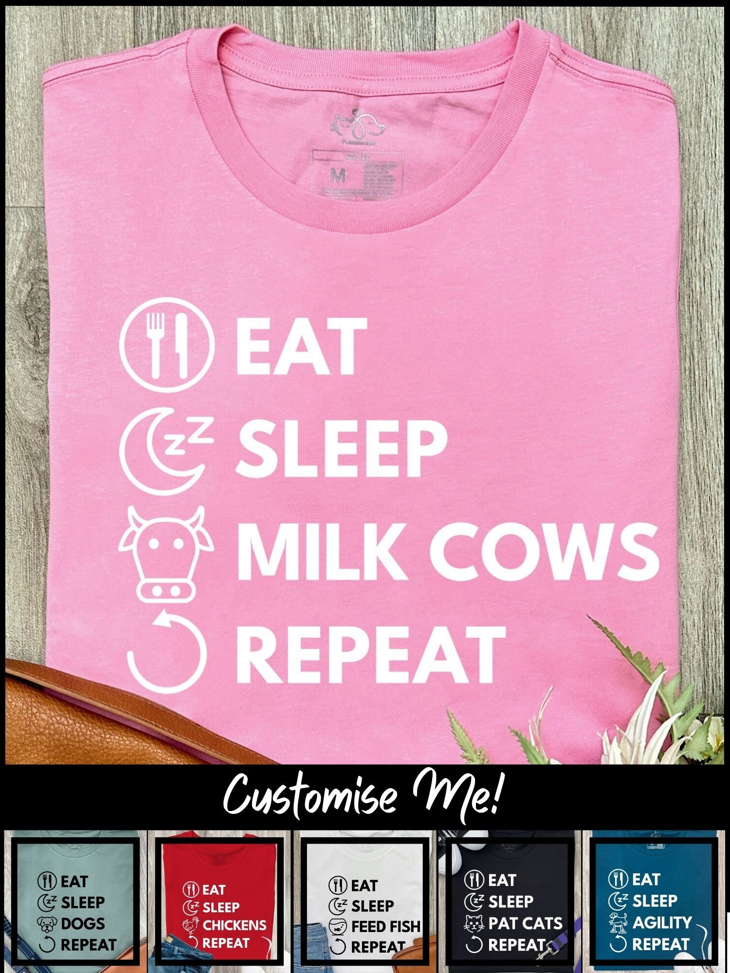 Eat. Sleep. Repeat. Ava Women's Regular Fit Tee (Customisable)