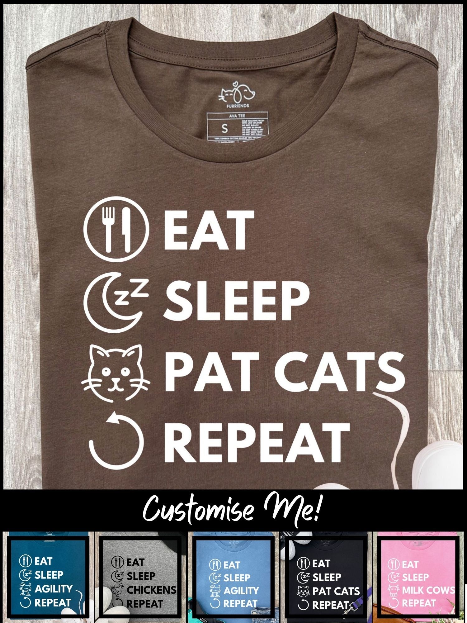 Eat. Sleep. Repeat. Ava Women's Regular Fit Tee (Customisable)