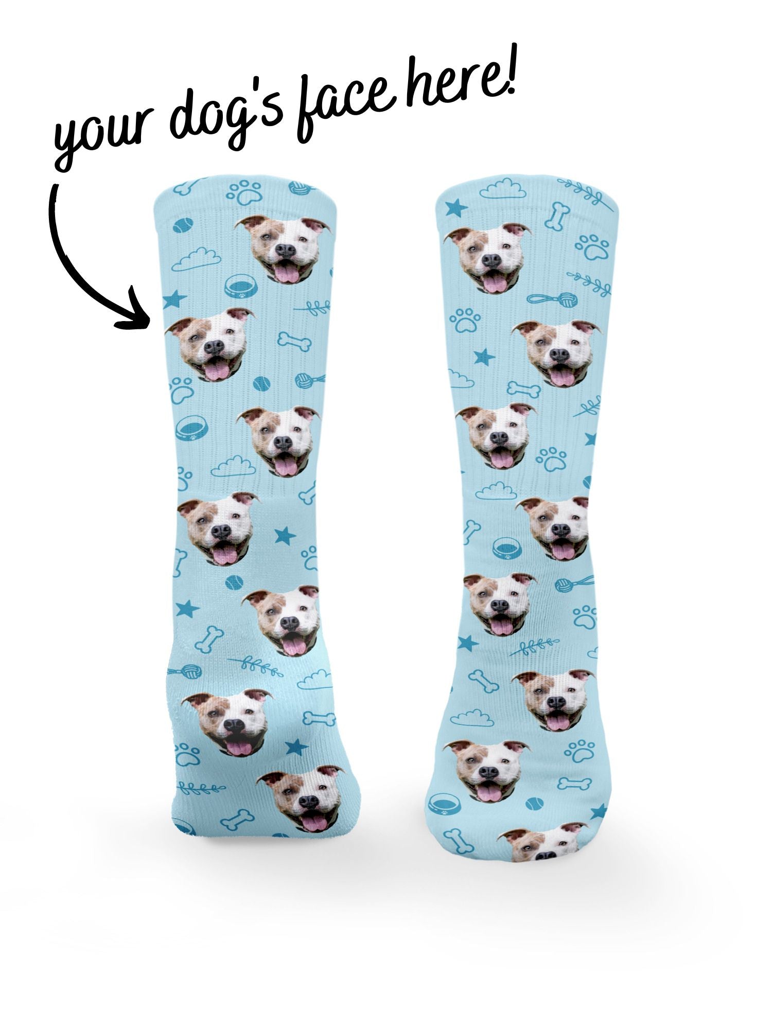 Custom Dog Face Crew Socks