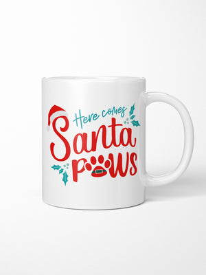 Here Comes Santa Paws Ceramic Mug