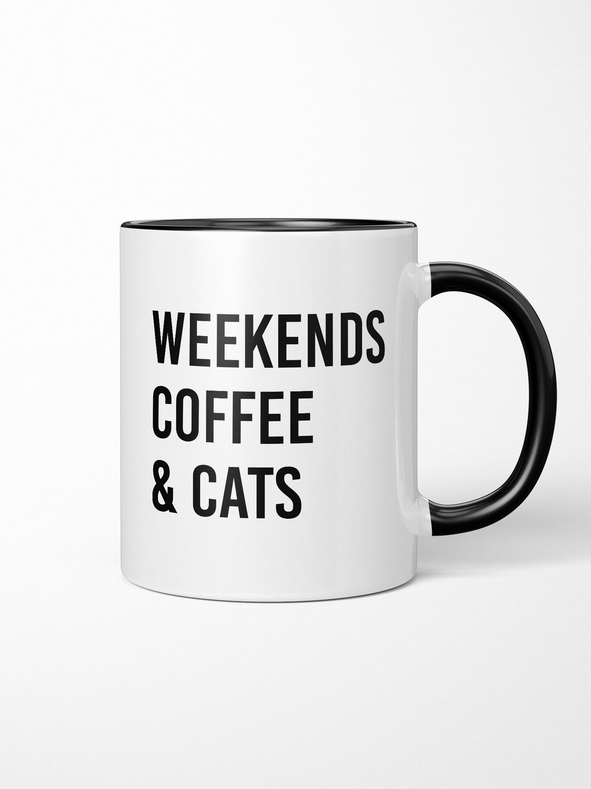 Weekends Coffee &amp; Cats Ceramic Mug