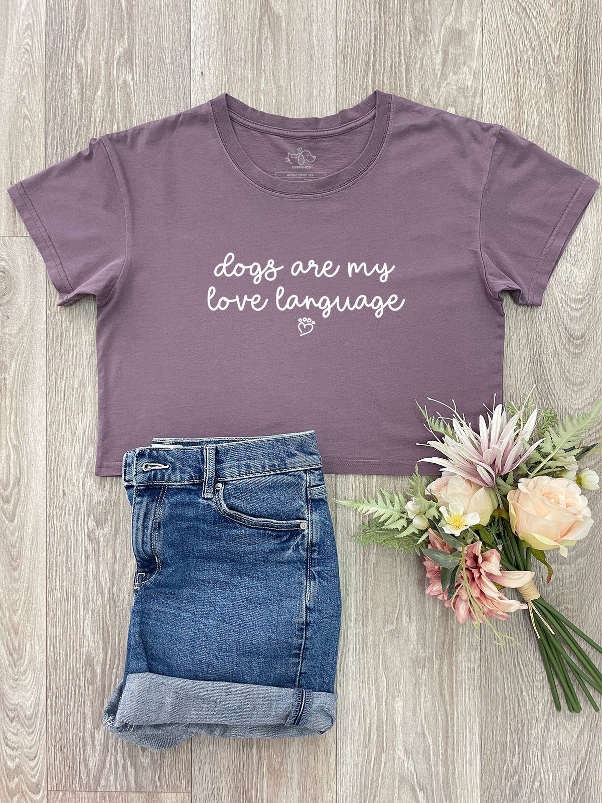 Dogs Are My Love Language Annie Crop Tee