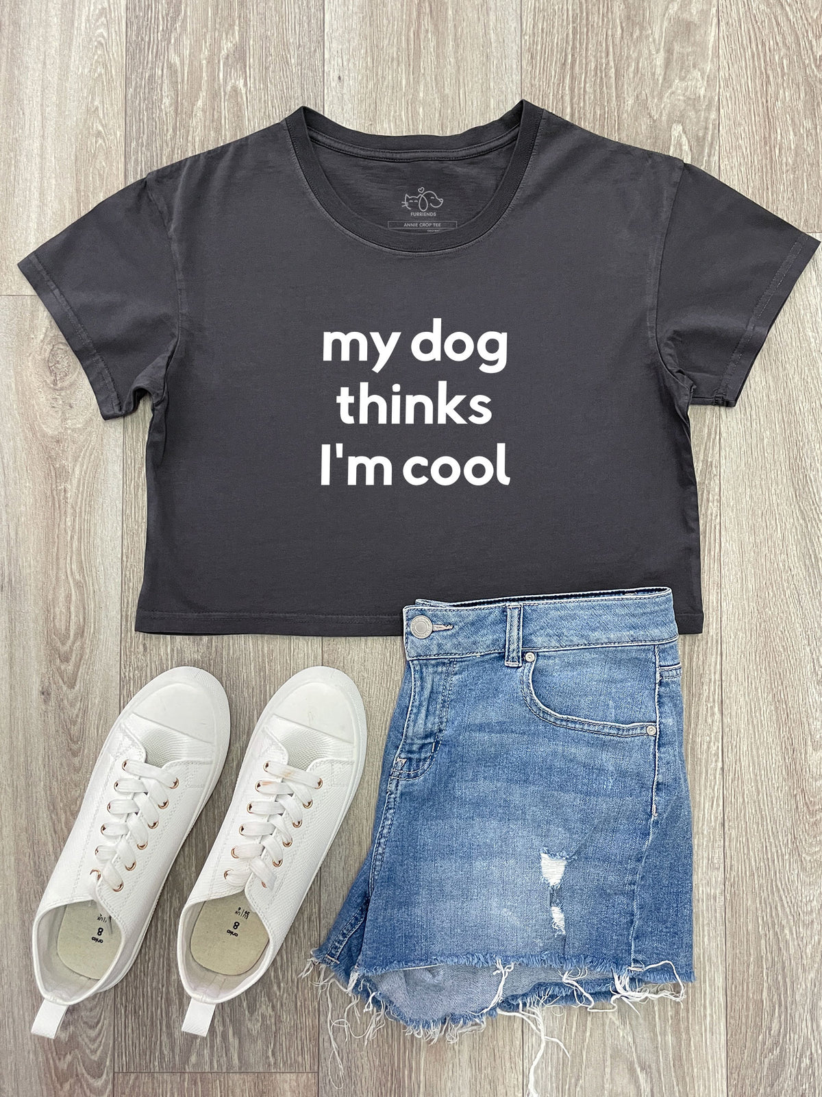 My Dog Thinks I&#39;m Cool Annie Crop Tee