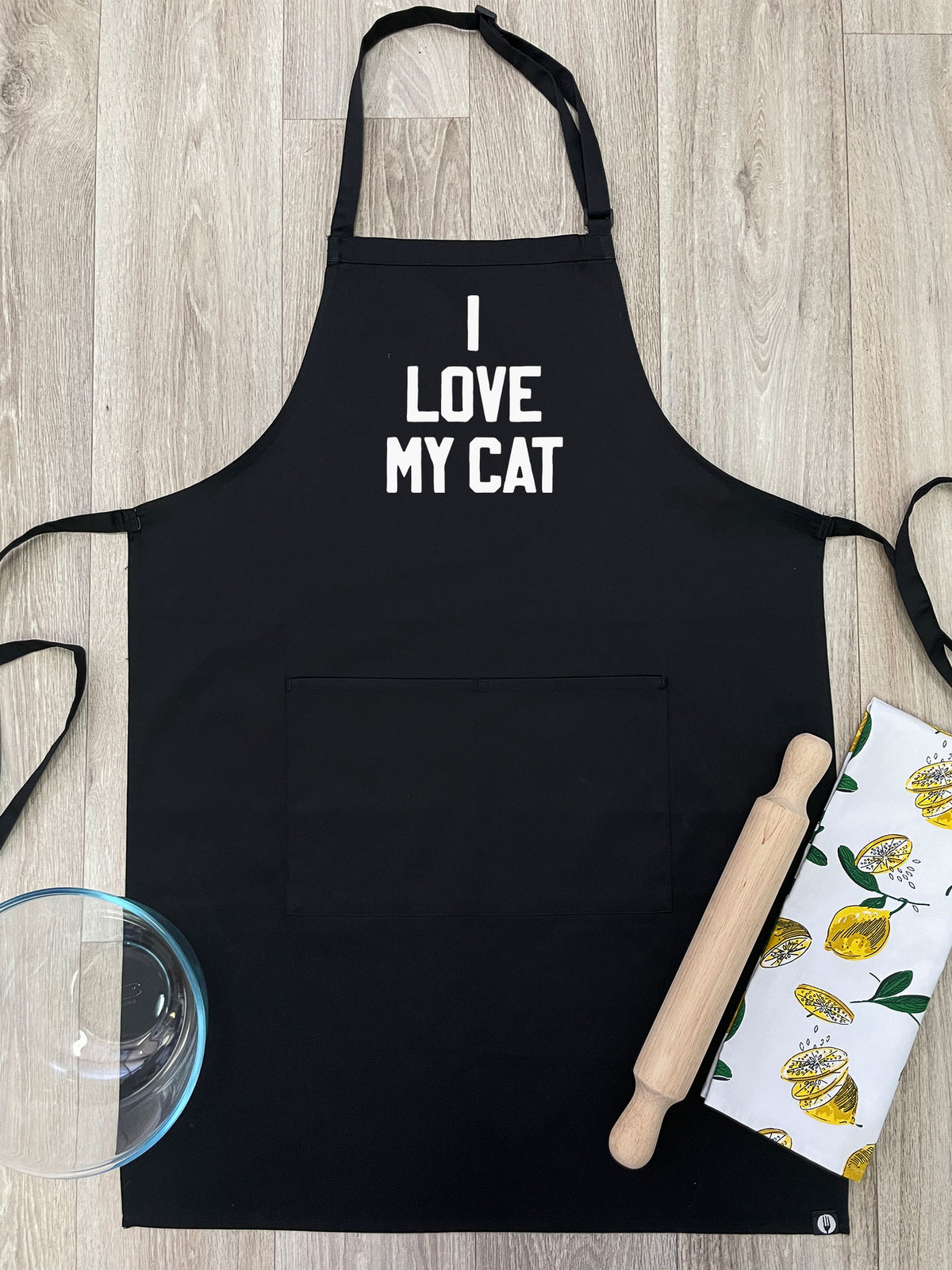 I Love My Cat Bib Apron