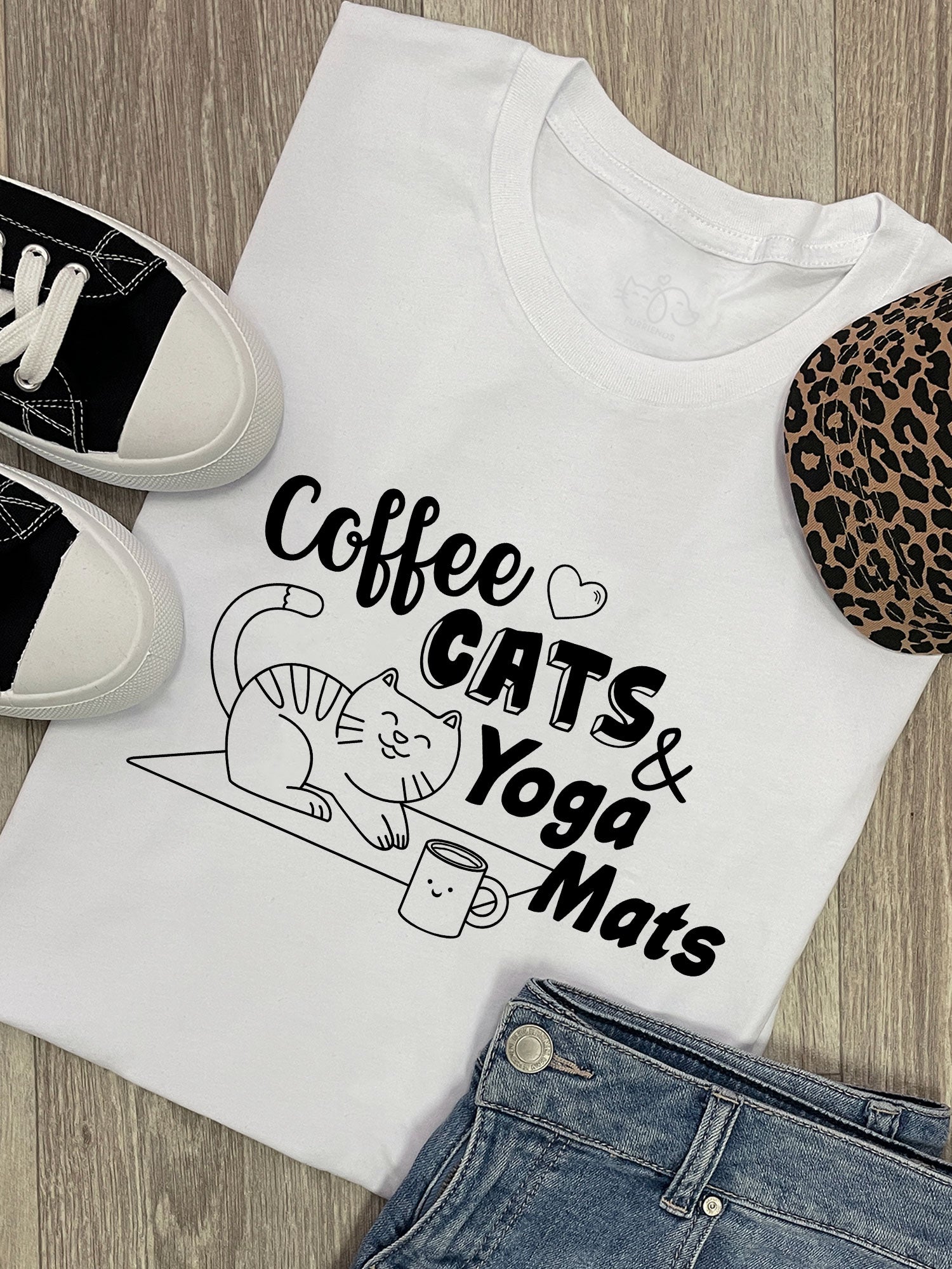 Coffee, Cats & Yoga Mats Ava Women's Regular Fit Tee