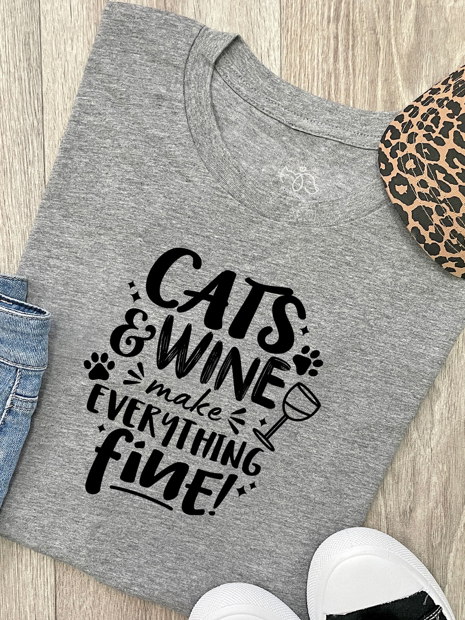 Cats & Wine Make Everything Fine Ava Women's Regular Fit Tee