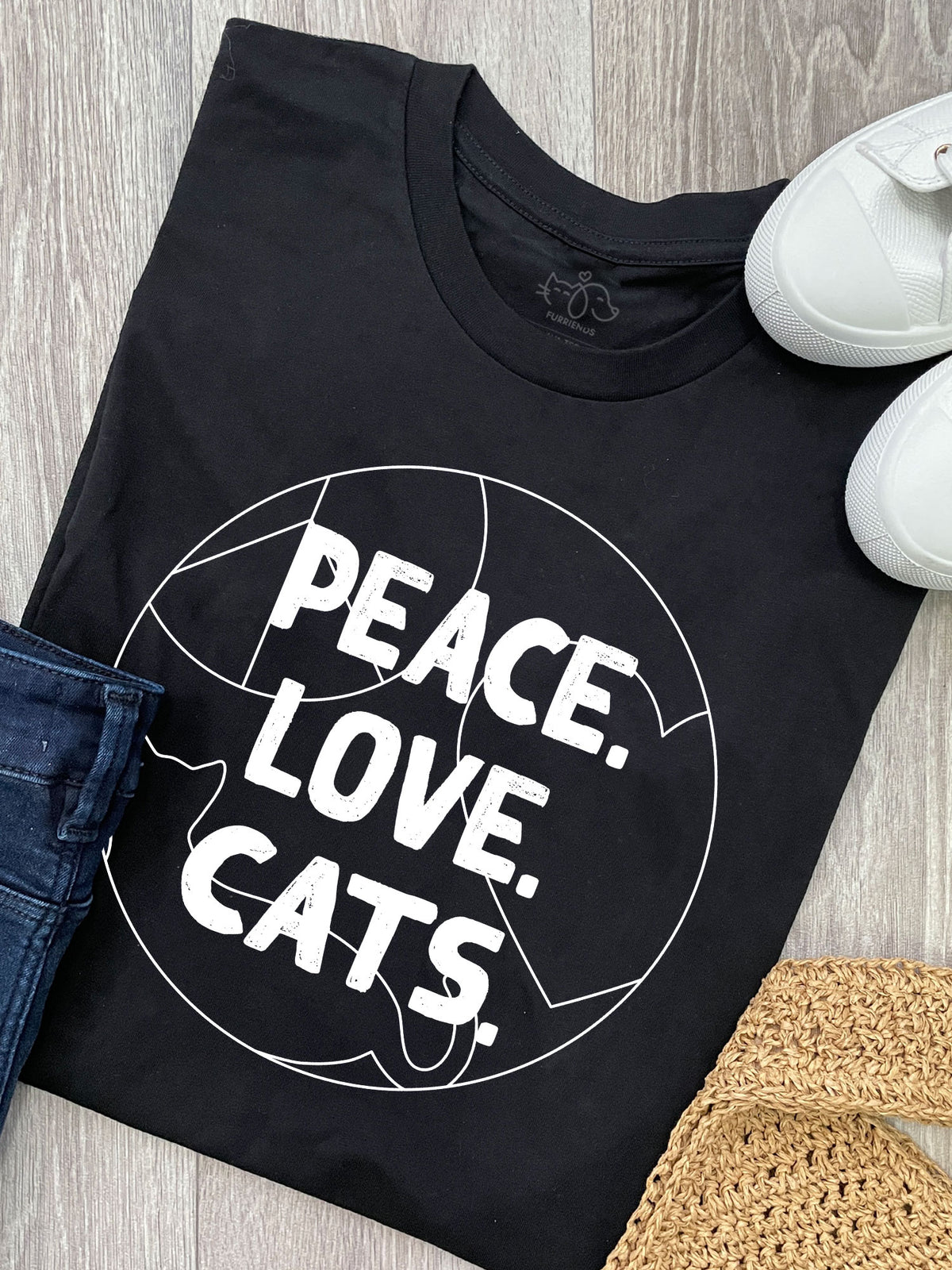 Peace. Love. Cats. Ava Women&#39;s Regular Fit Tee