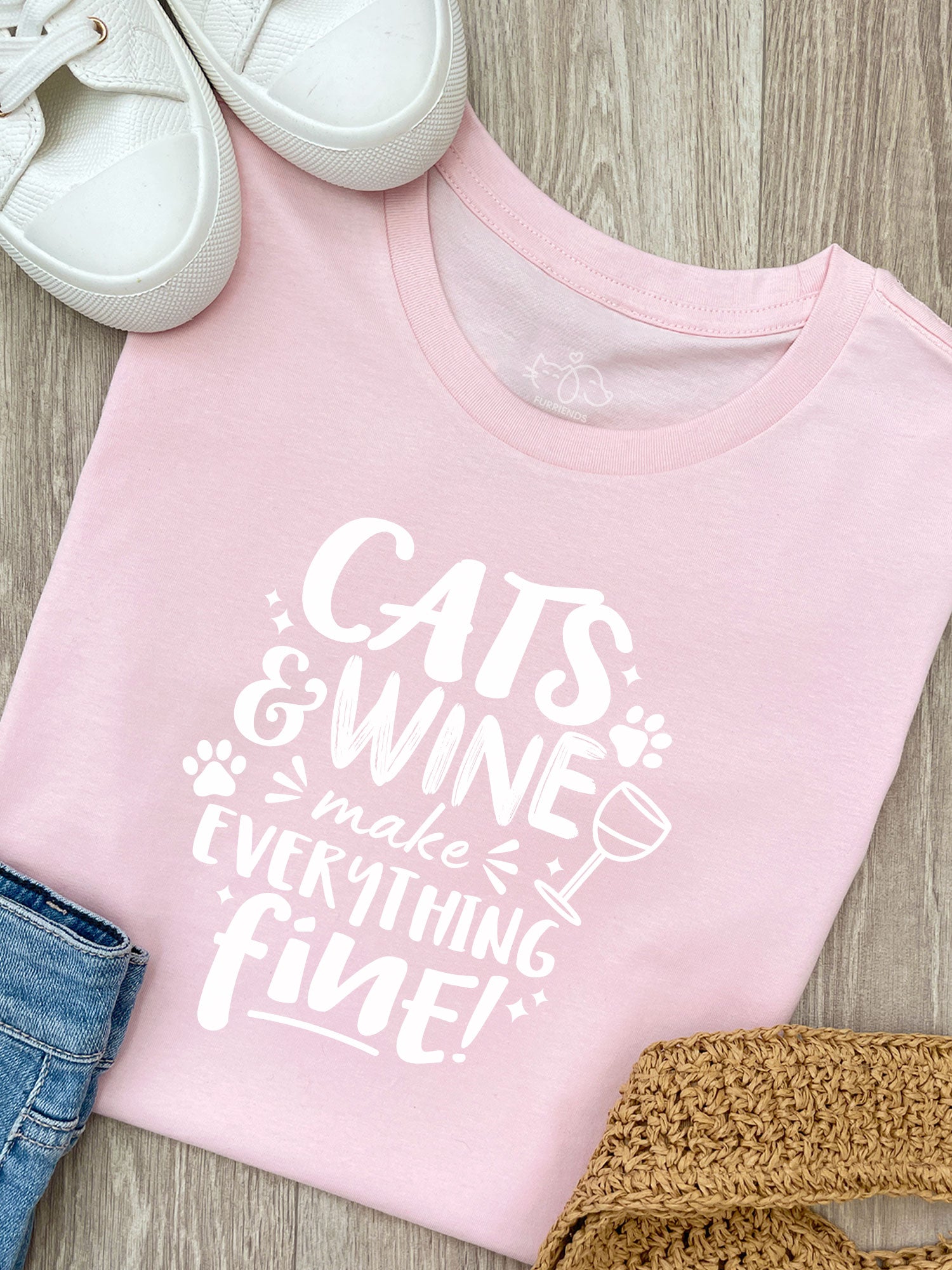 Cats & Wine Make Everything Fine Ava Women's Regular Fit Tee