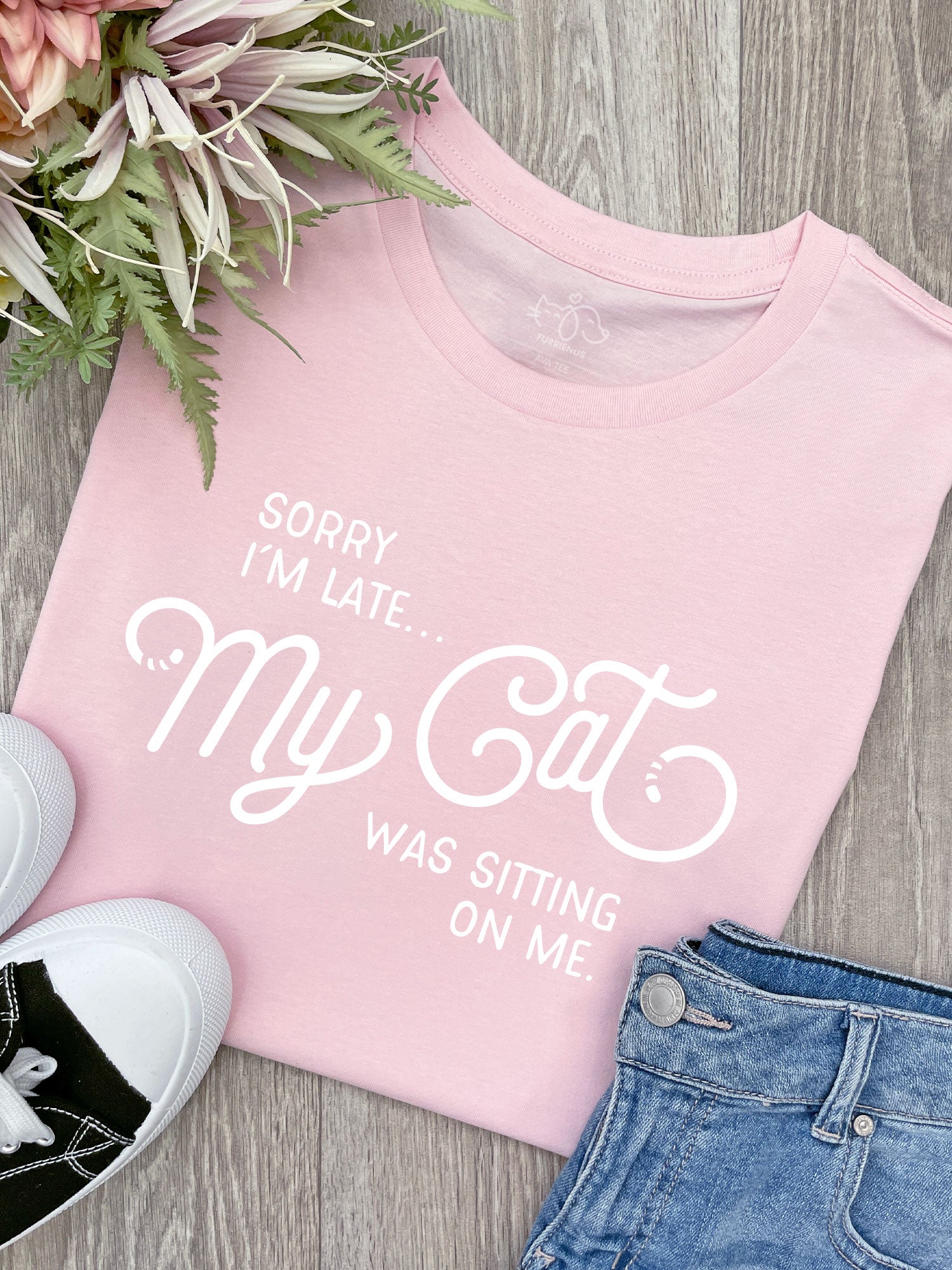 Sorry I'm Late My Cat Was Sitting On Me Ava Women's Regular Fit Tee