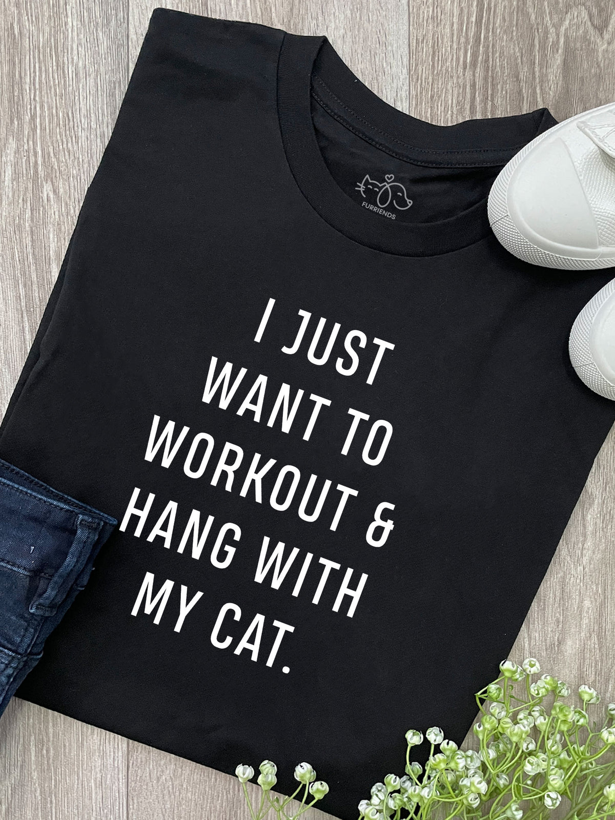 Workout &amp; Hang With My Cat Ava Women&#39;s Regular Fit Tee