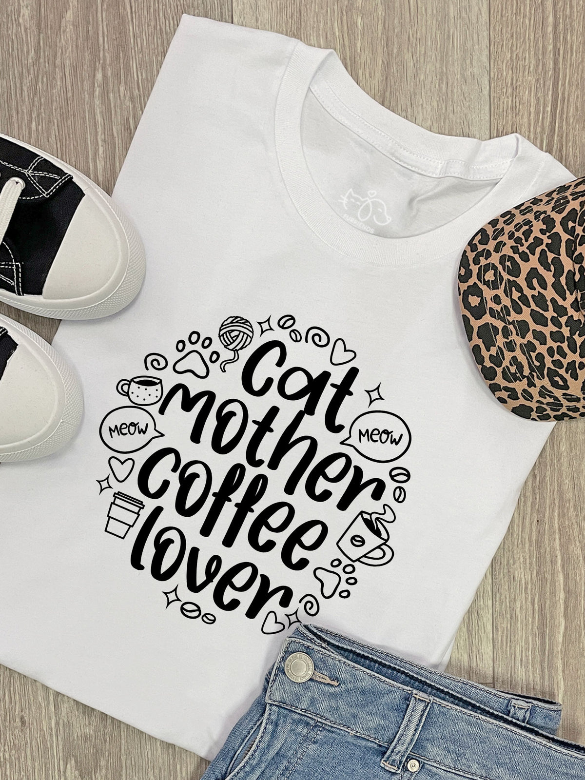 Cat Mother Coffee Lover Ava Women&#39;s Regular Fit Tee