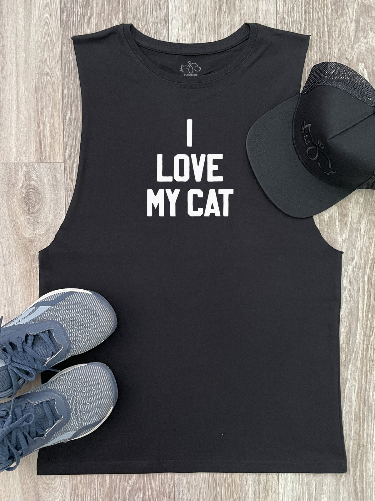 I Love My Cat Axel Drop Armhole Muscle Tank