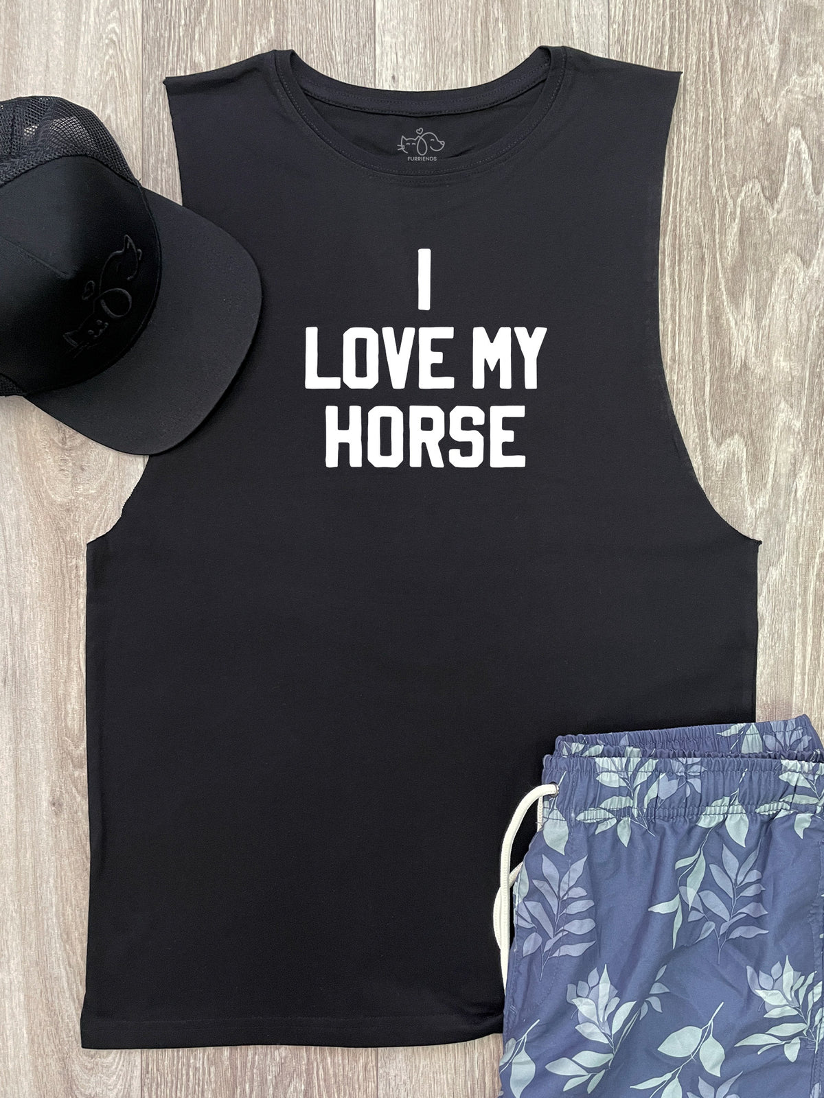 I Love My Horse Axel Drop Armhole Muscle Tank