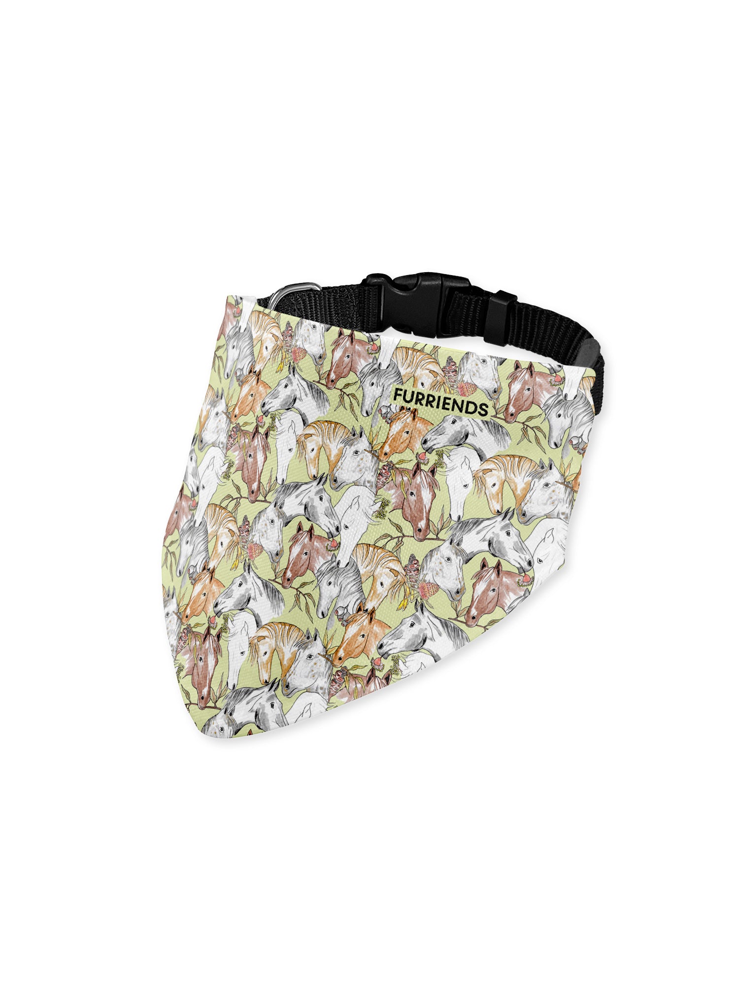 Curious Creatures Horse Lover Reversible & Customisable Dog Bandana With Collar