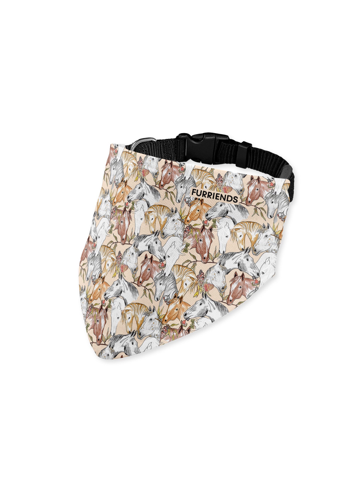 Curious Creatures Horse Lover Reversible & Customisable Dog Bandana With Collar