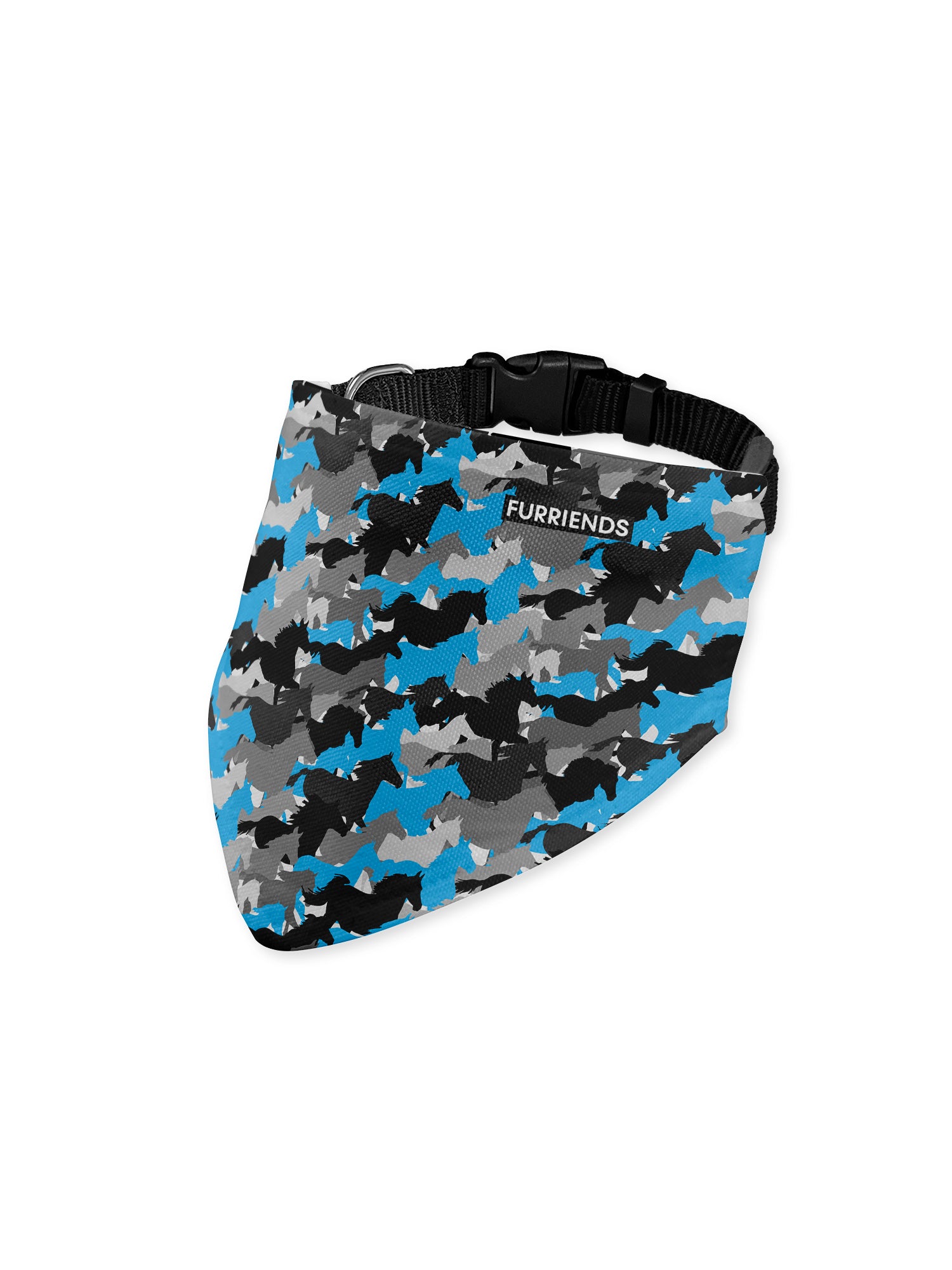 Camo Horses Reversible & Customisable Dog Bandana With Collar