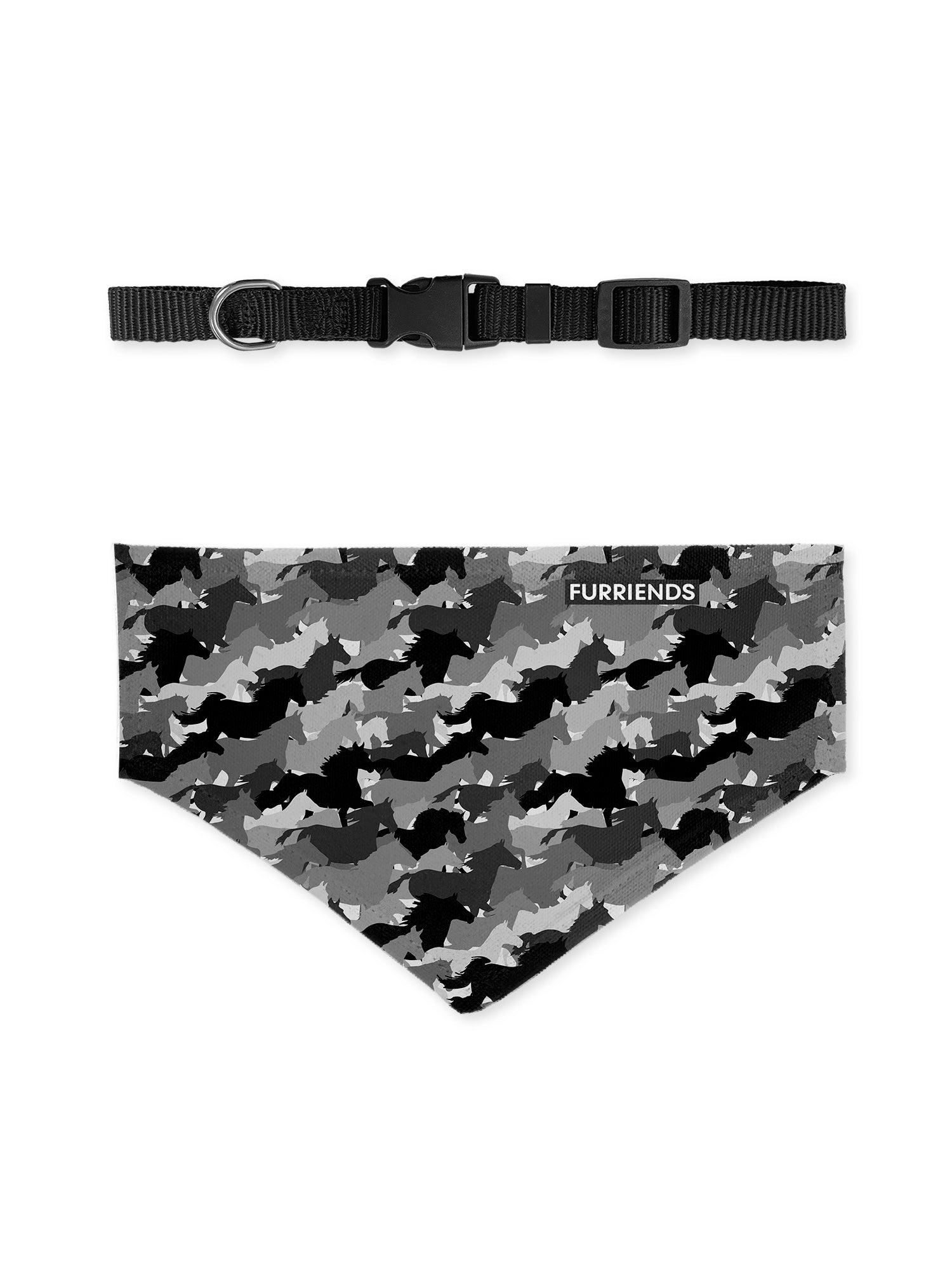 Camo Horses Reversible & Customisable Dog Bandana With Collar