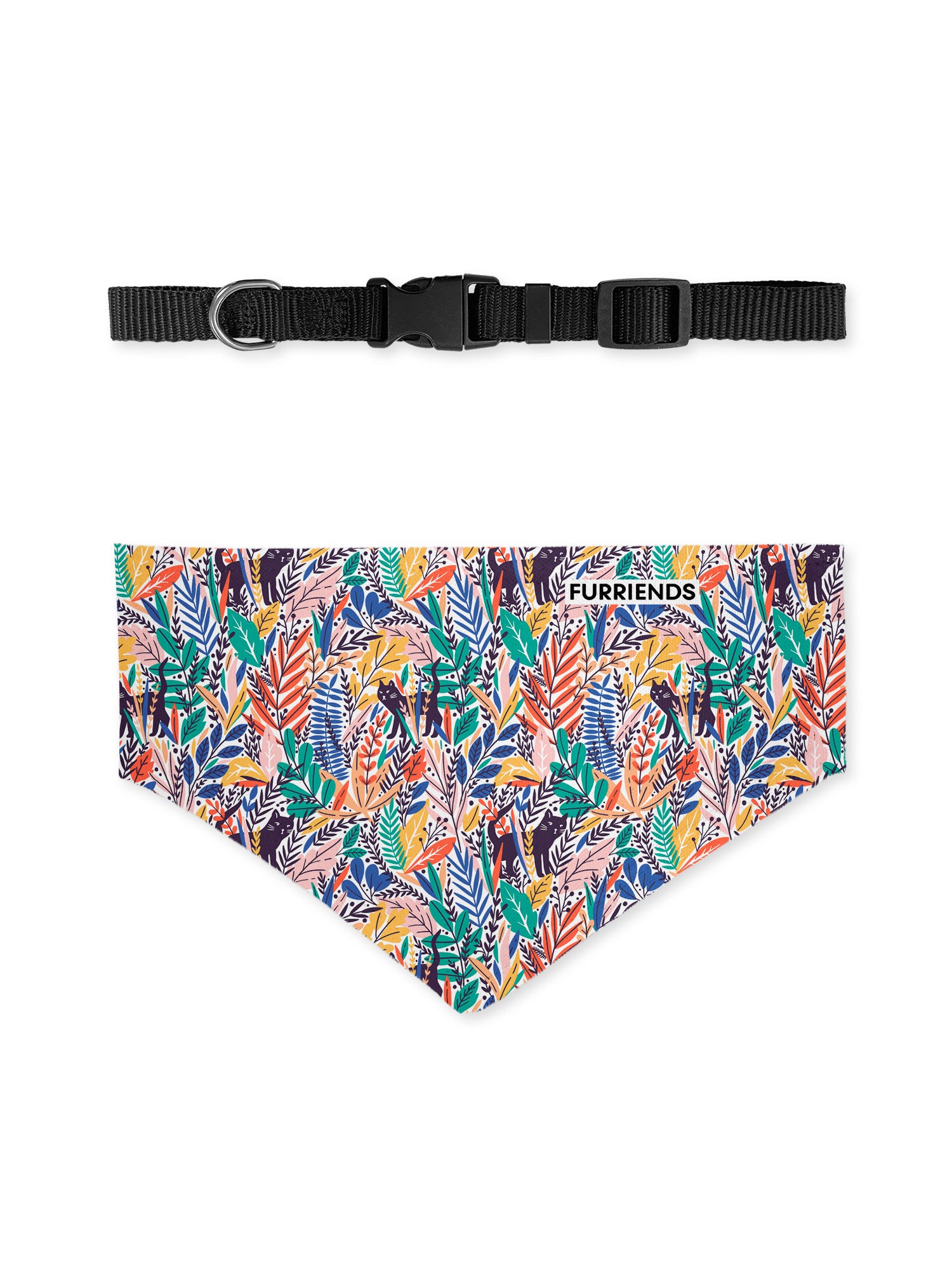 Jungle Cat Reversible & Customisable Dog Bandana With Collar