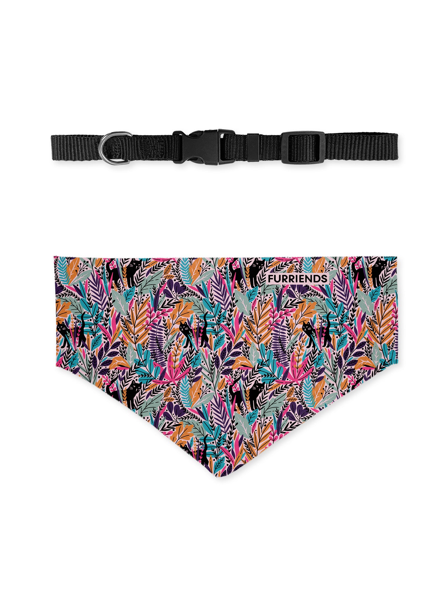 Jungle Cat Reversible & Customisable Dog Bandana With Collar