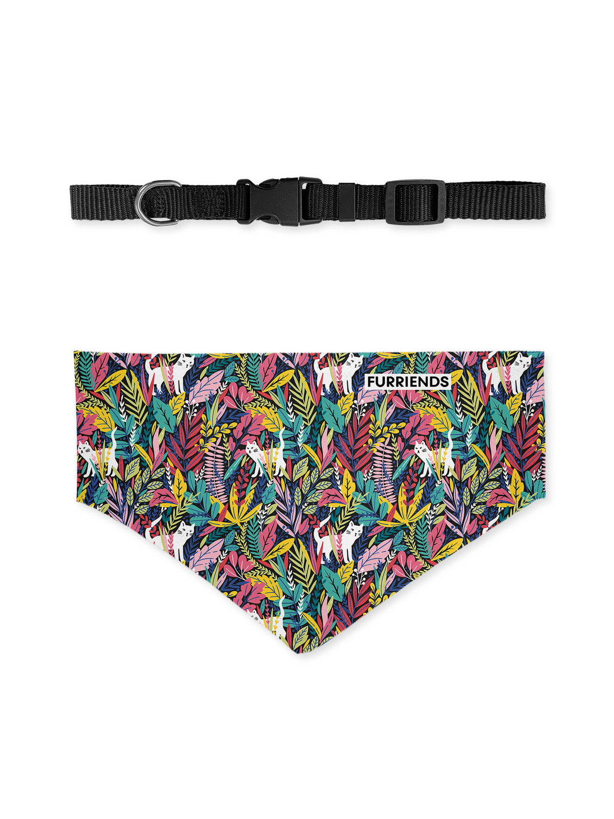 Jungle Cat Reversible &amp; Customisable Dog Bandana With Collar