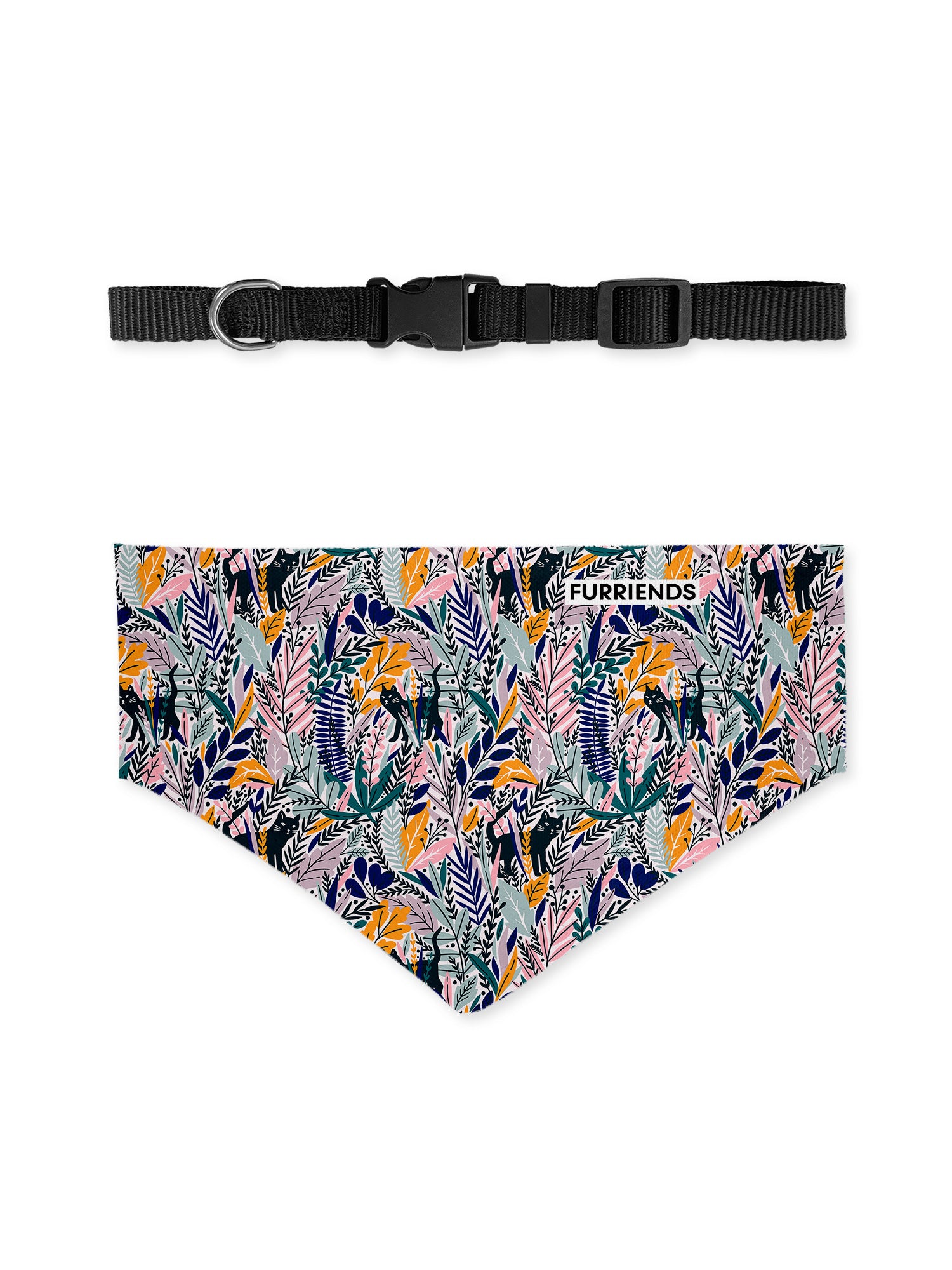 Jungle Cat Reversible & Customisable Dog Bandana With Collar