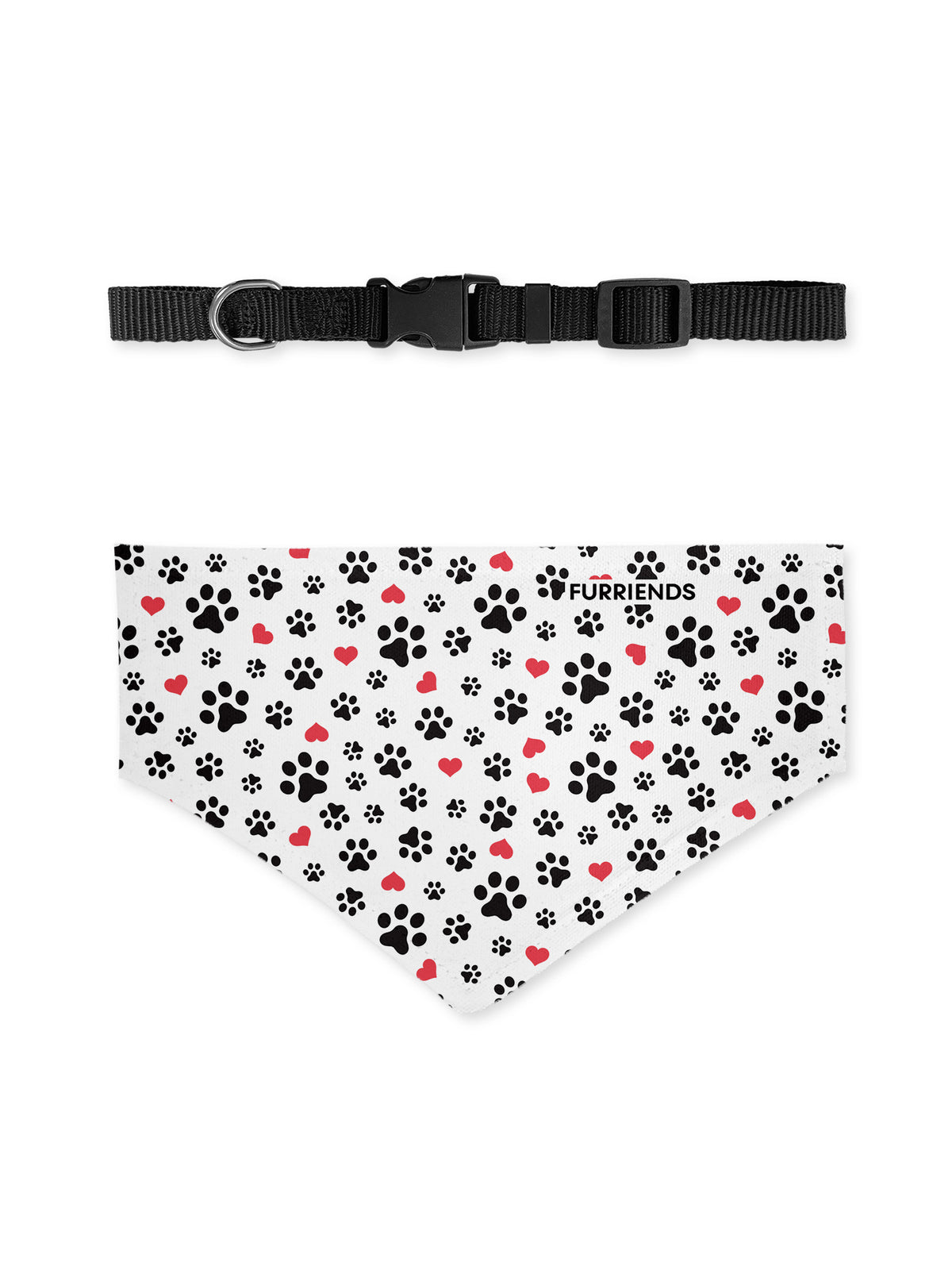 Paws For My Heart Customisable Dog Bandana With Collar