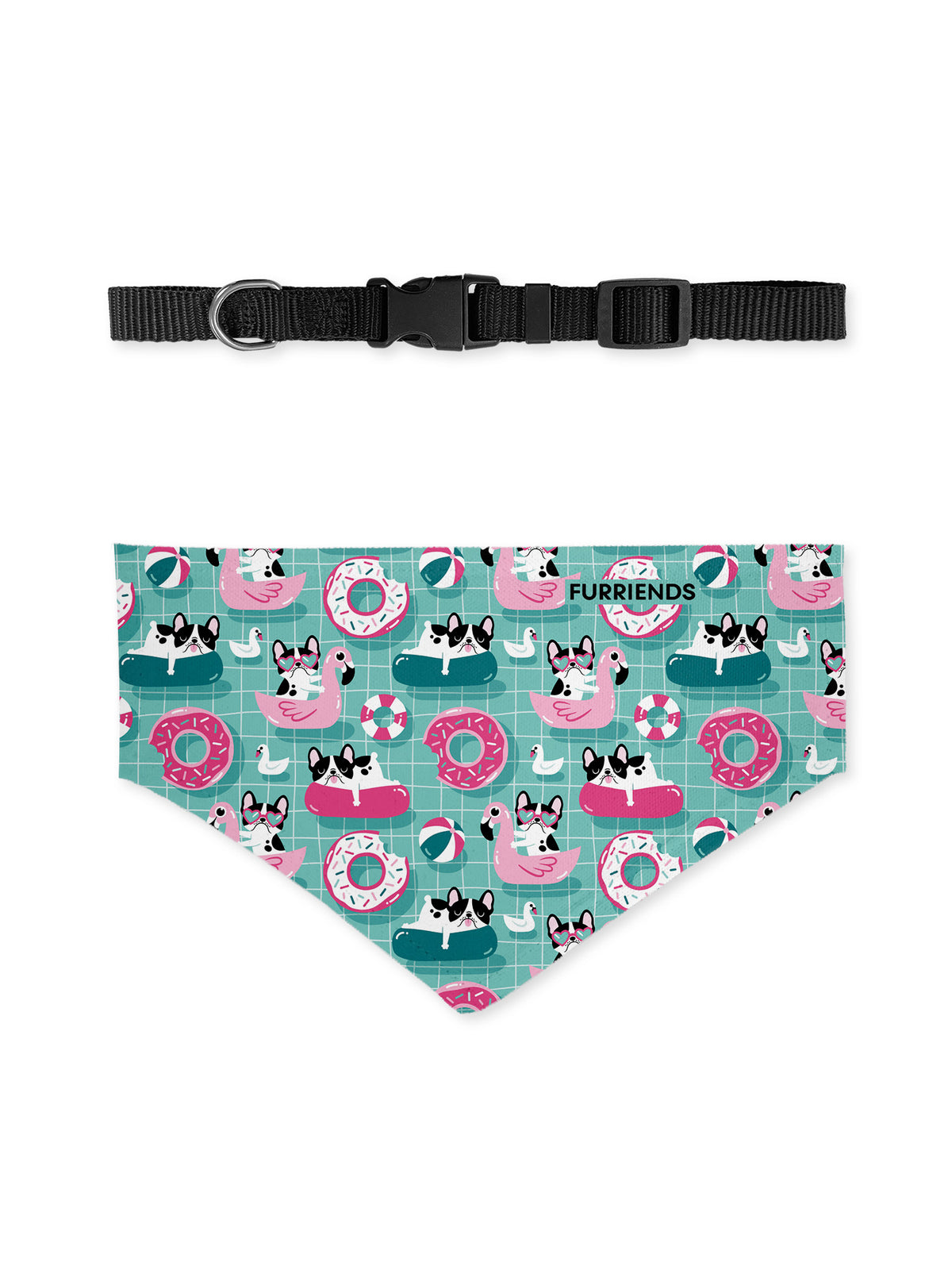 Pool Party Customisable Dog Bandana With Collar