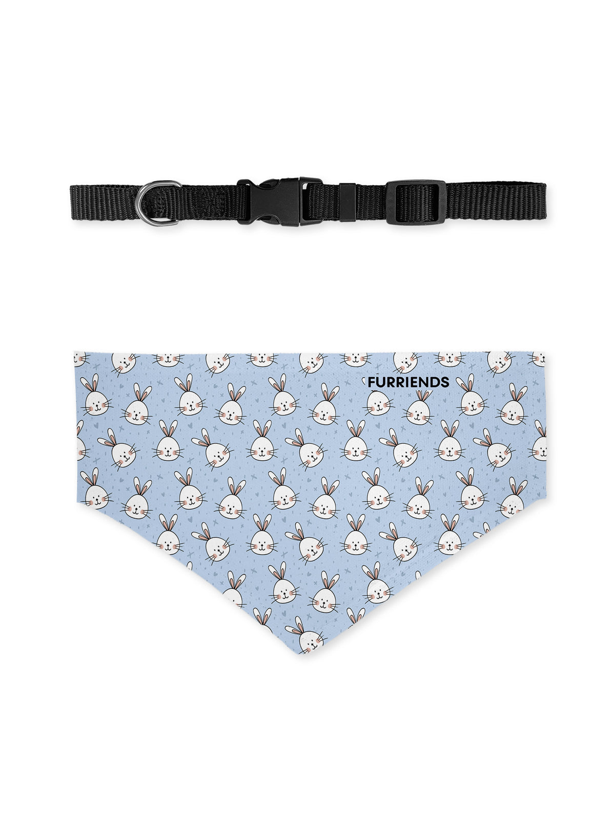 Rabbits On Repeat Customisable Dog Bandana With Collar