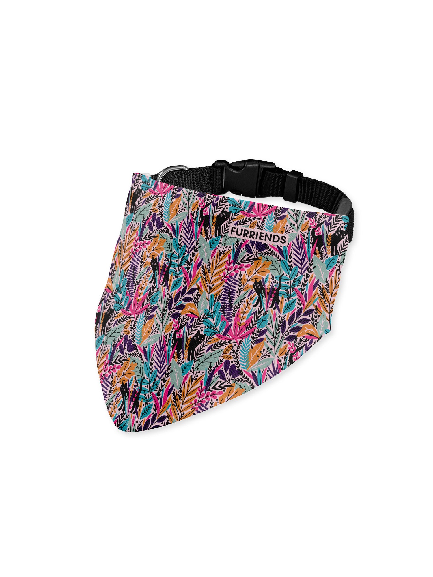 Jungle Cat Reversible & Customisable Dog Bandana With Collar