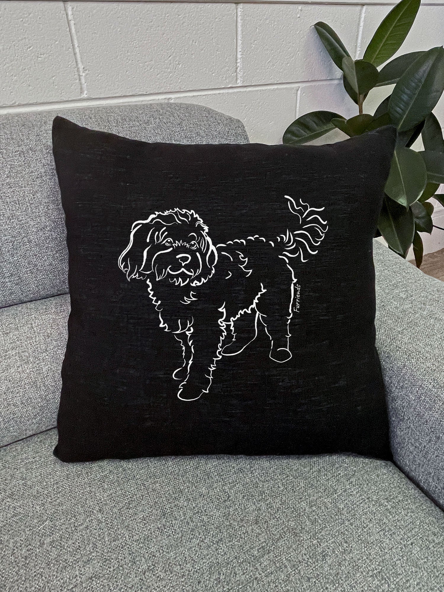 Cavoodle Linen Cushion Cover