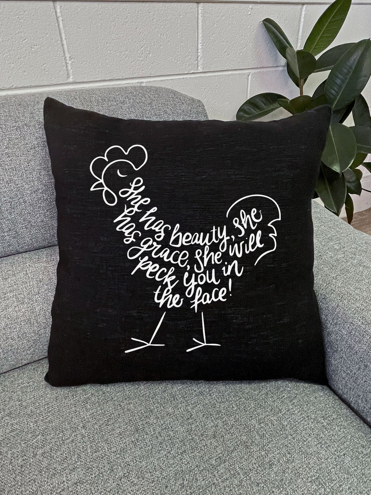 Peck You In The Face Linen Cushion Cover