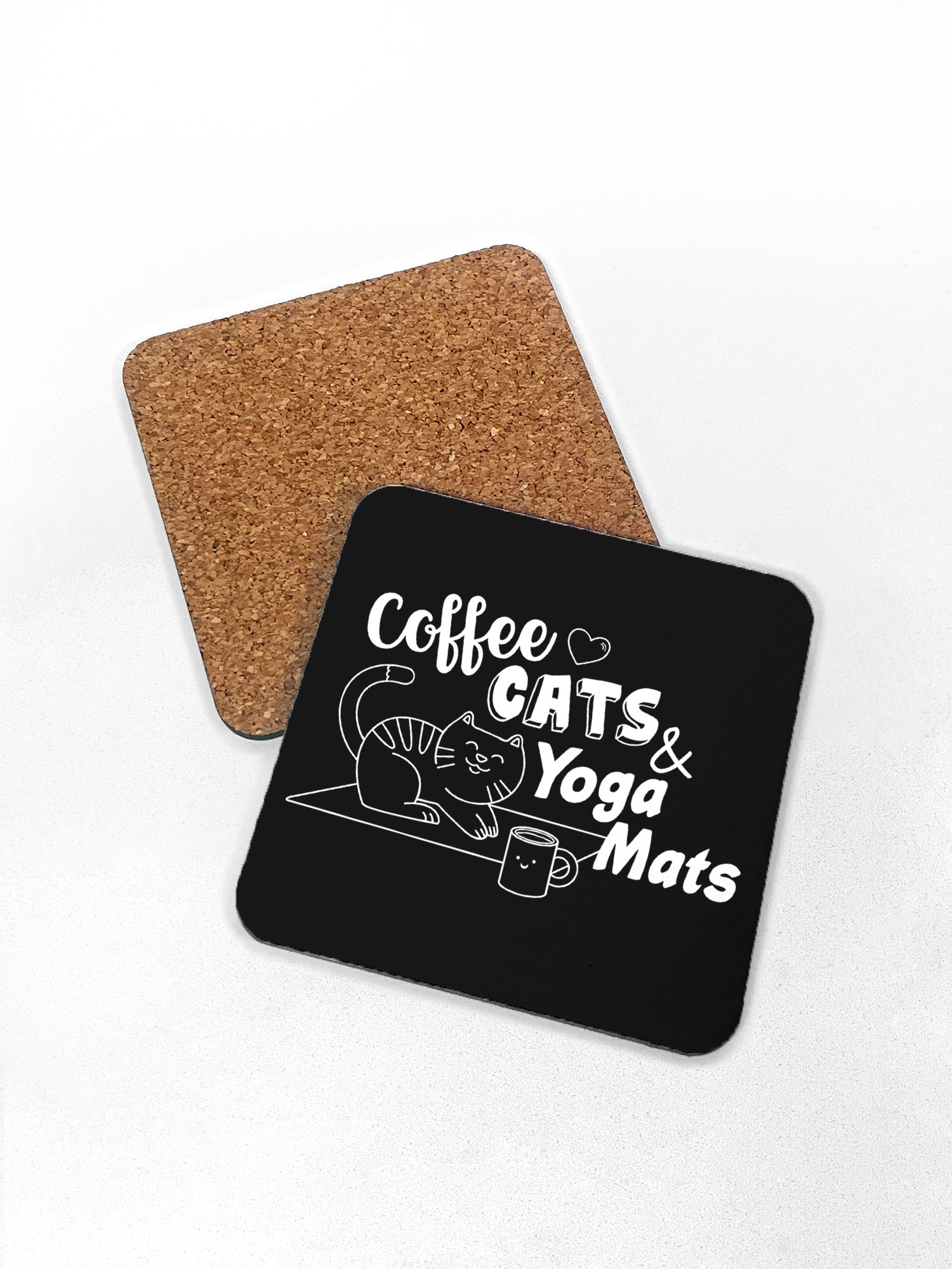 Coffee, Cats & Yoga Mats Coaster