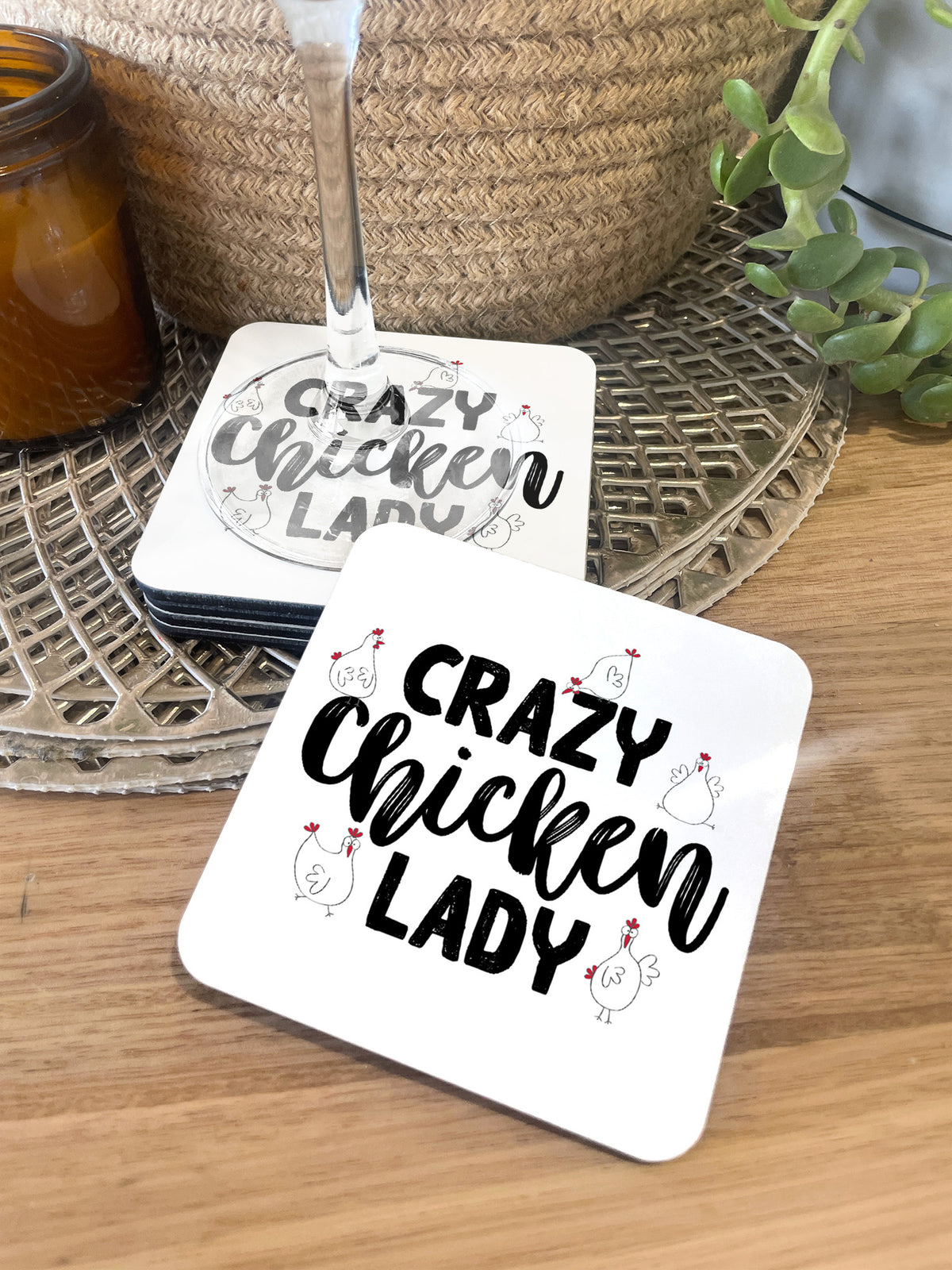 Crazy Chicken Lady Coaster