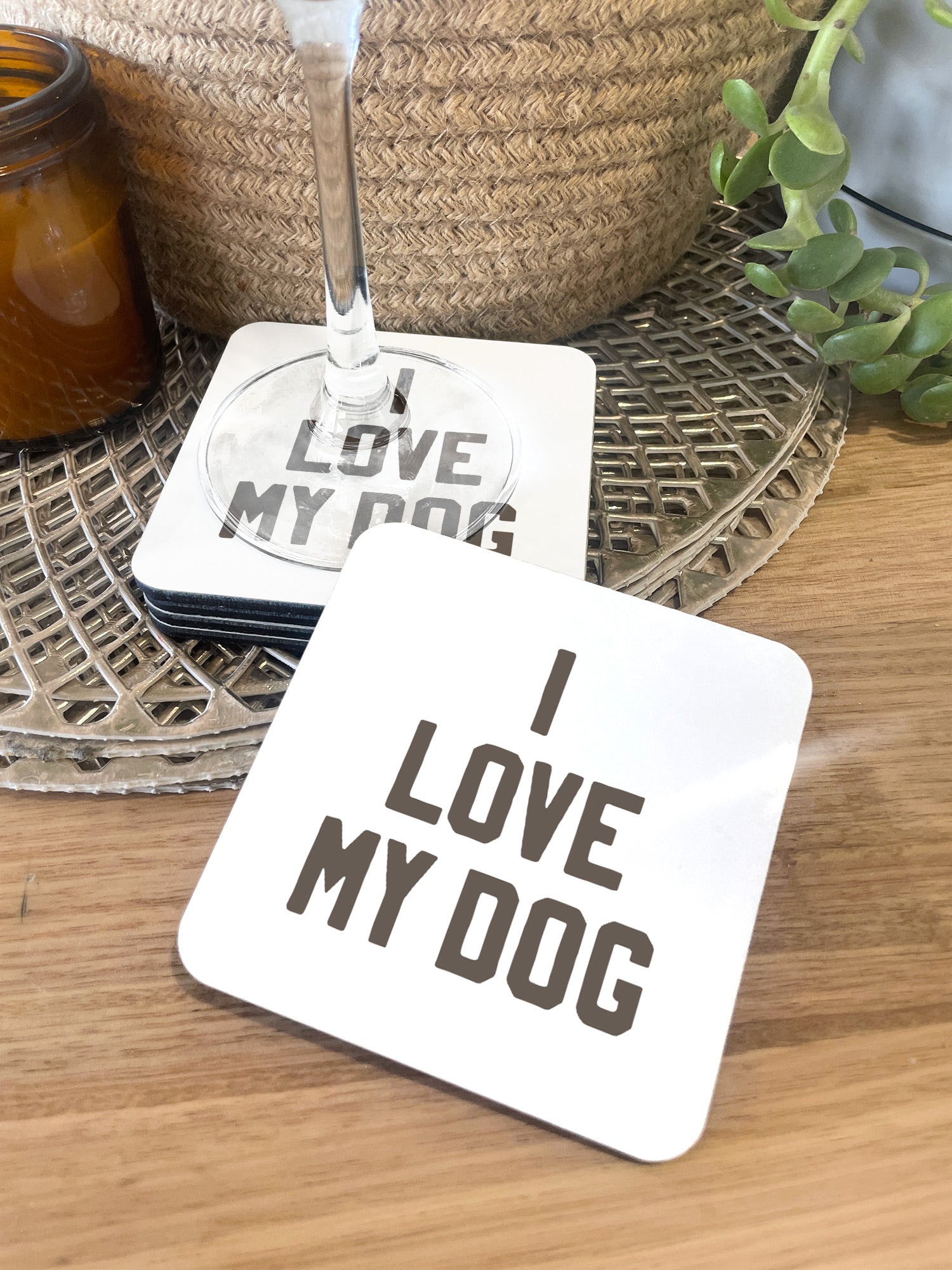 I Love My Dog Coaster