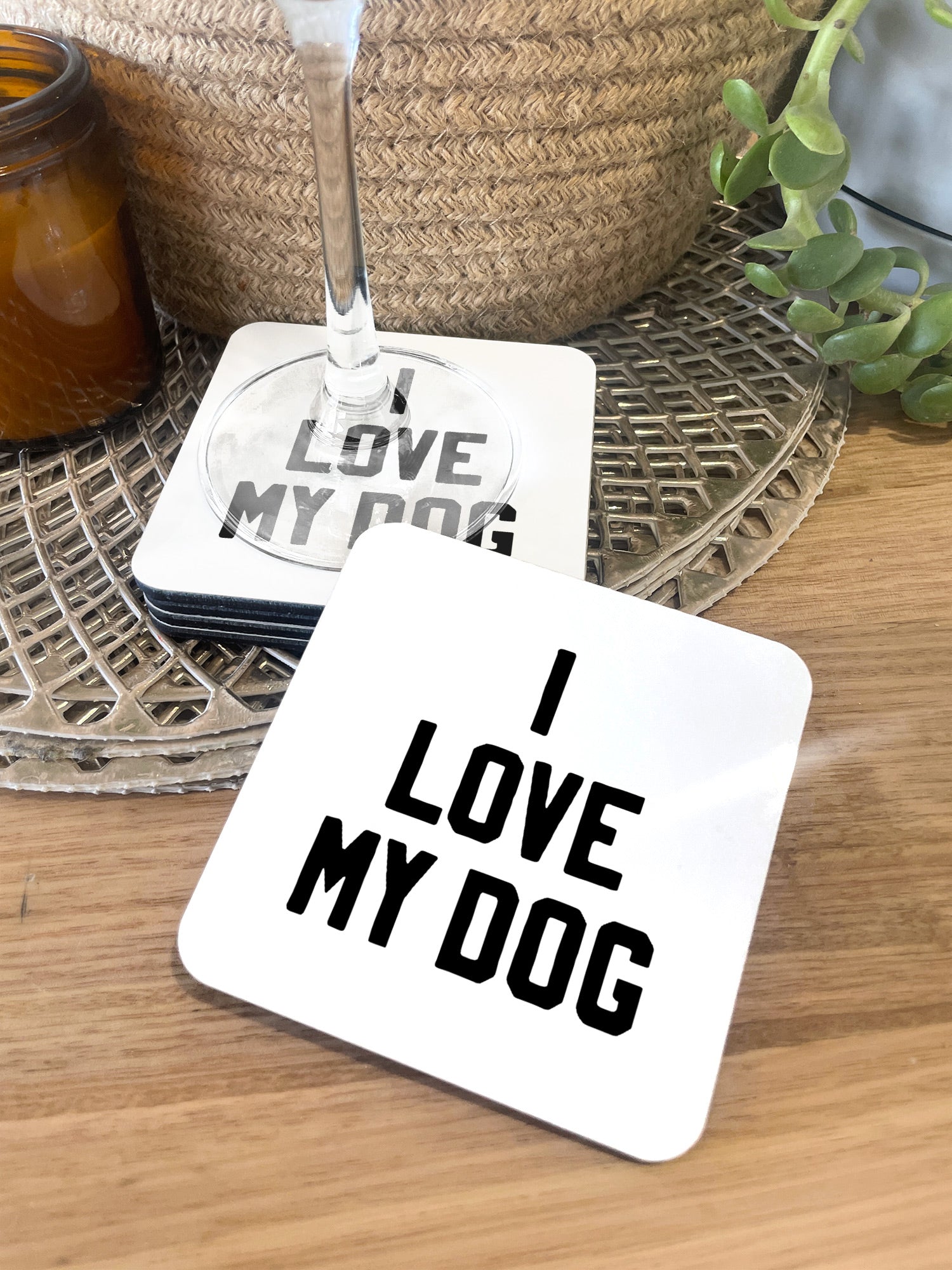 I Love My Dog Coaster