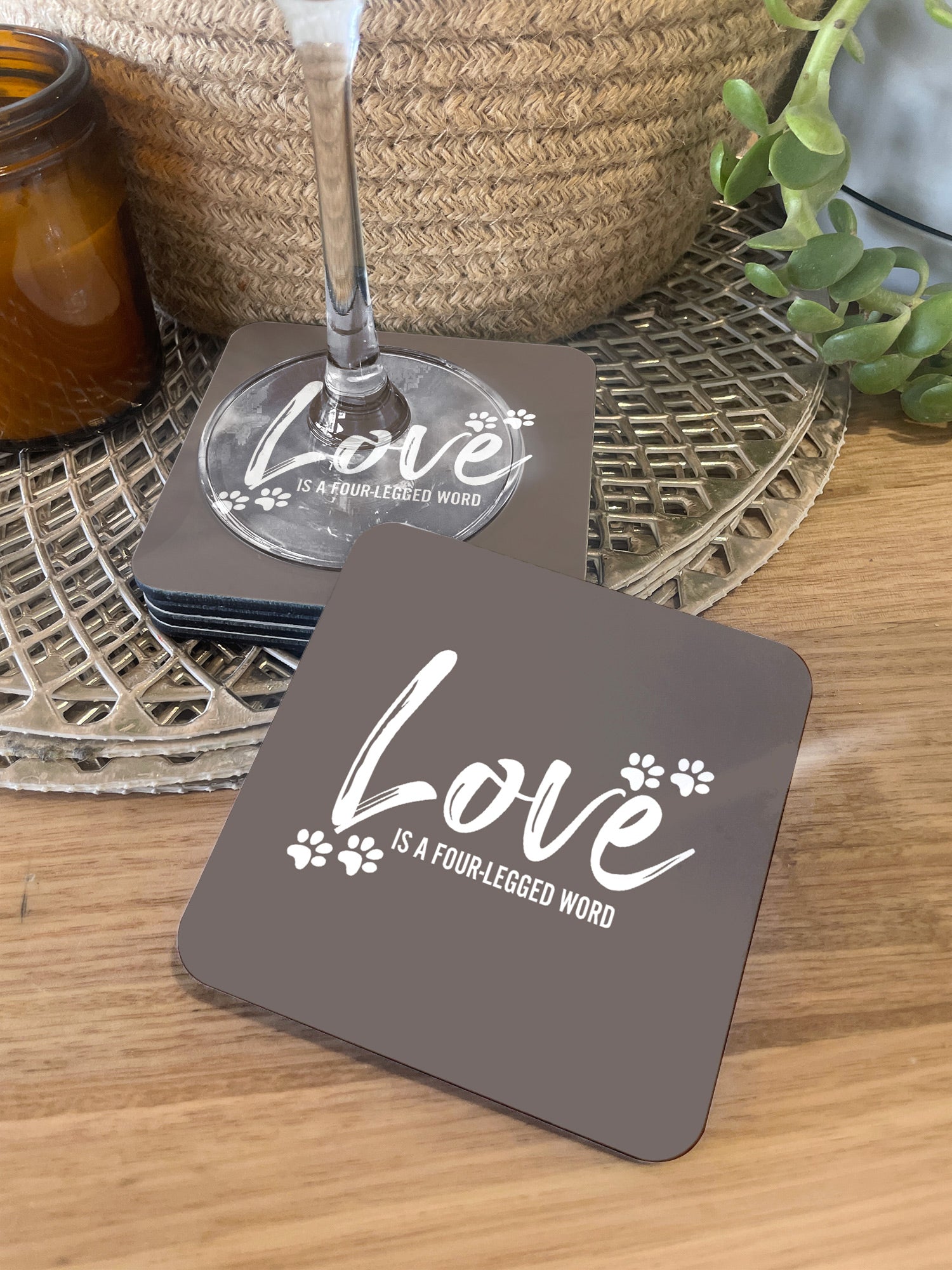 Love Is A Four-Legged Word Coaster