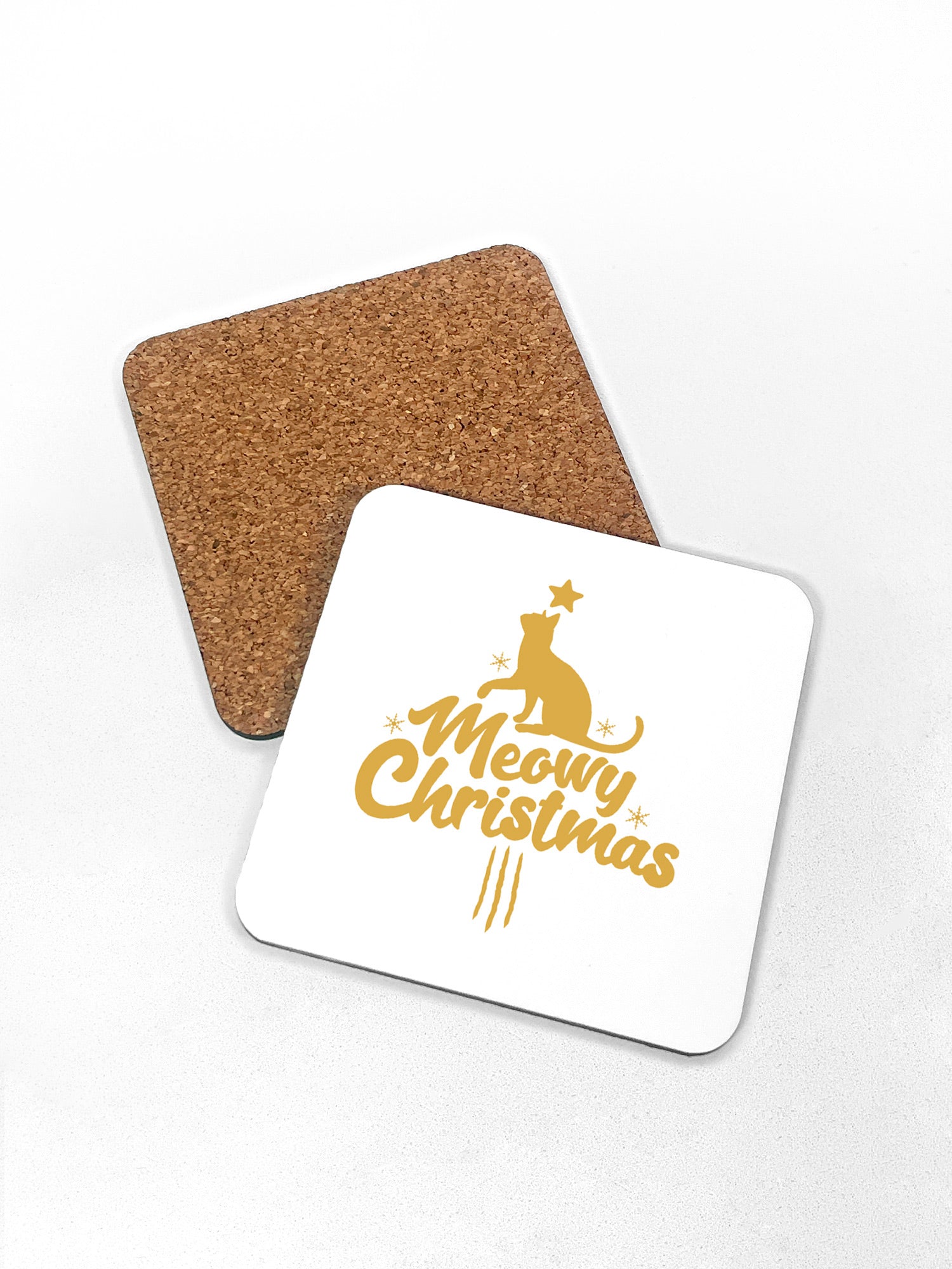 Meowy Christmas Coaster