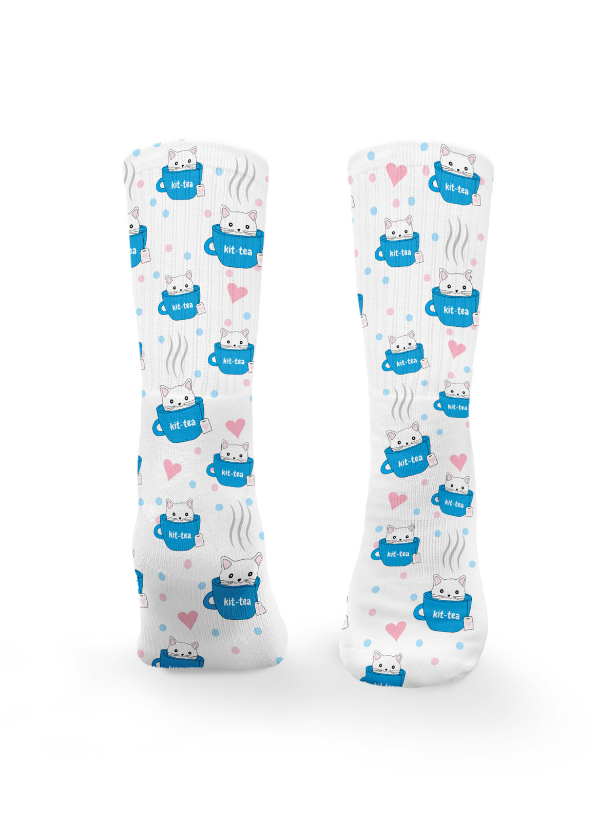 Kit-Tea Cat Crew Socks