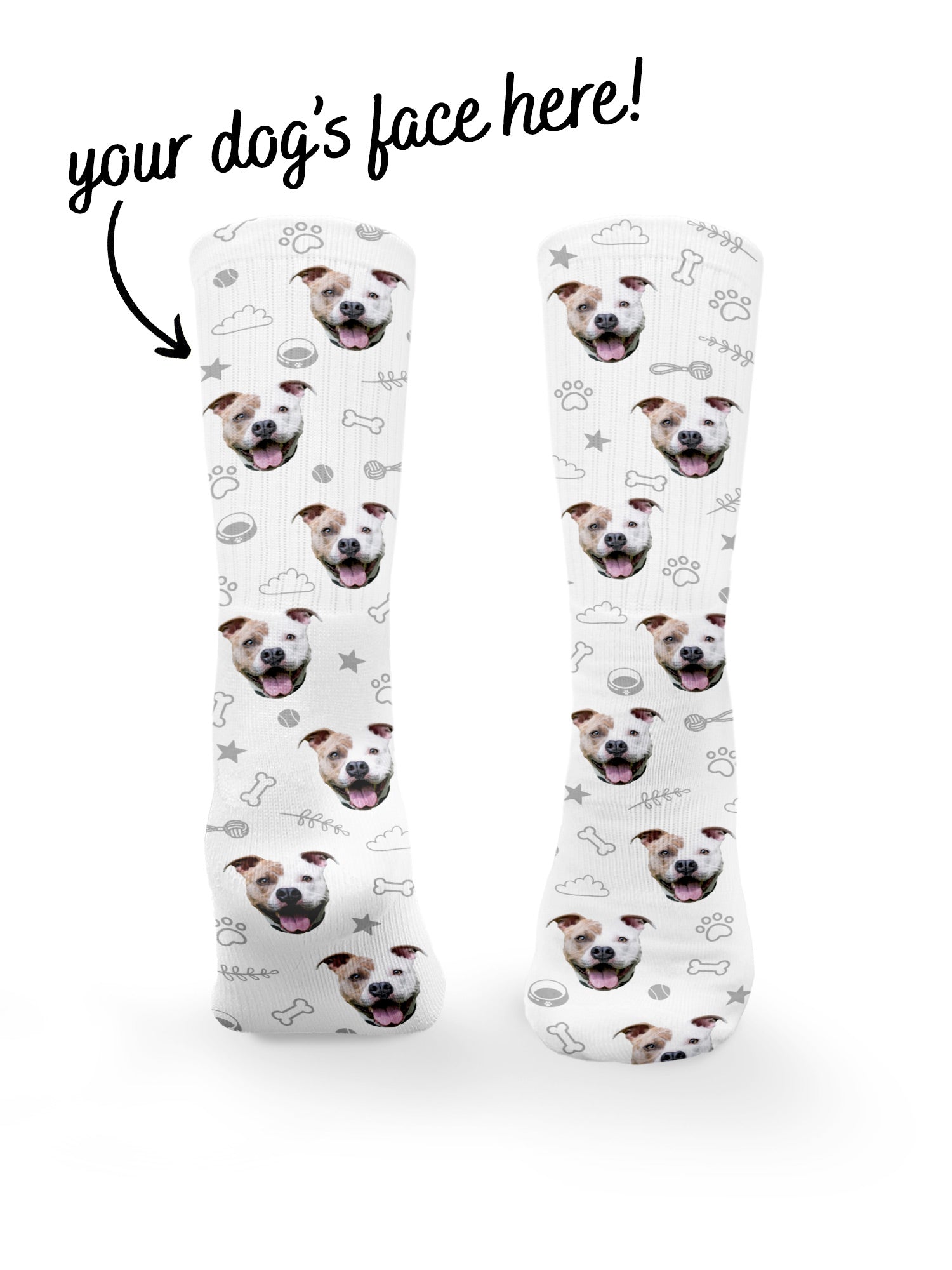 Custom Dog Face Crew Socks