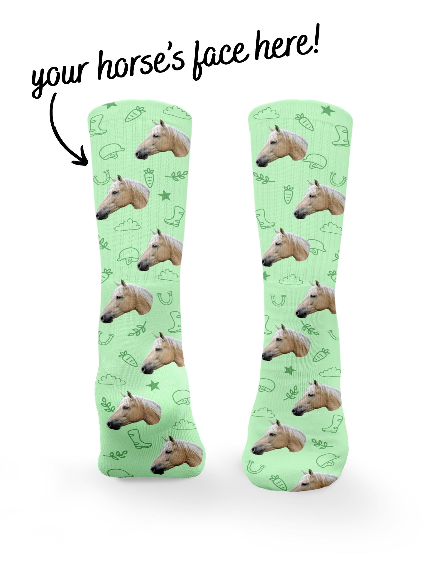 Custom Horse Face Crew Socks