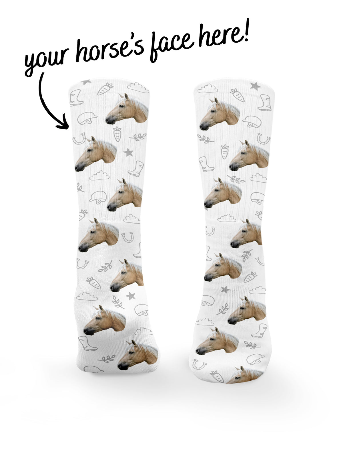 Custom Horse Face Crew Socks