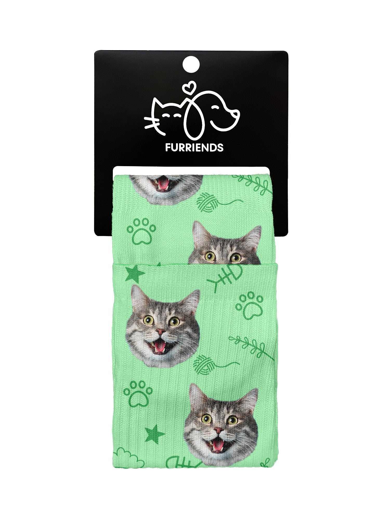 Custom Cat Face Crew Socks