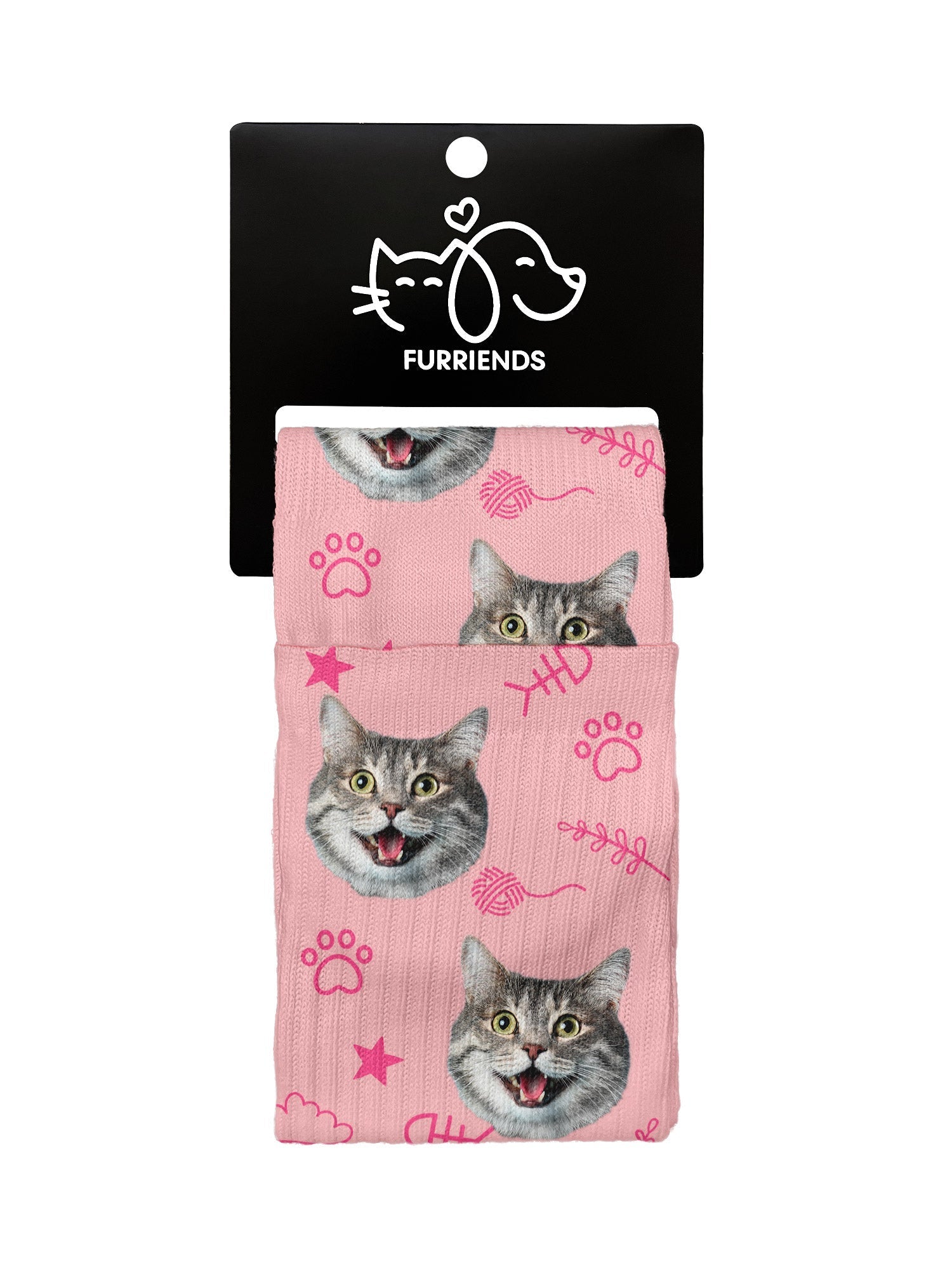 Custom Cat Face Crew Socks